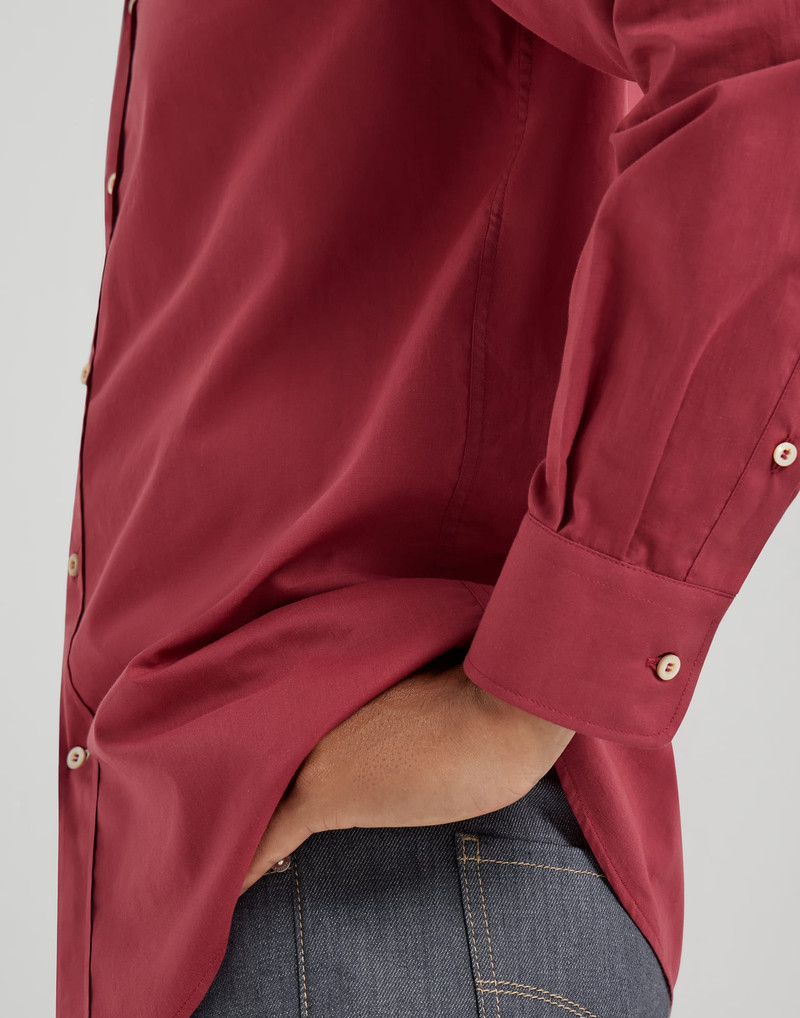 Lightweight muslin easy fit shirt with spread collar 5