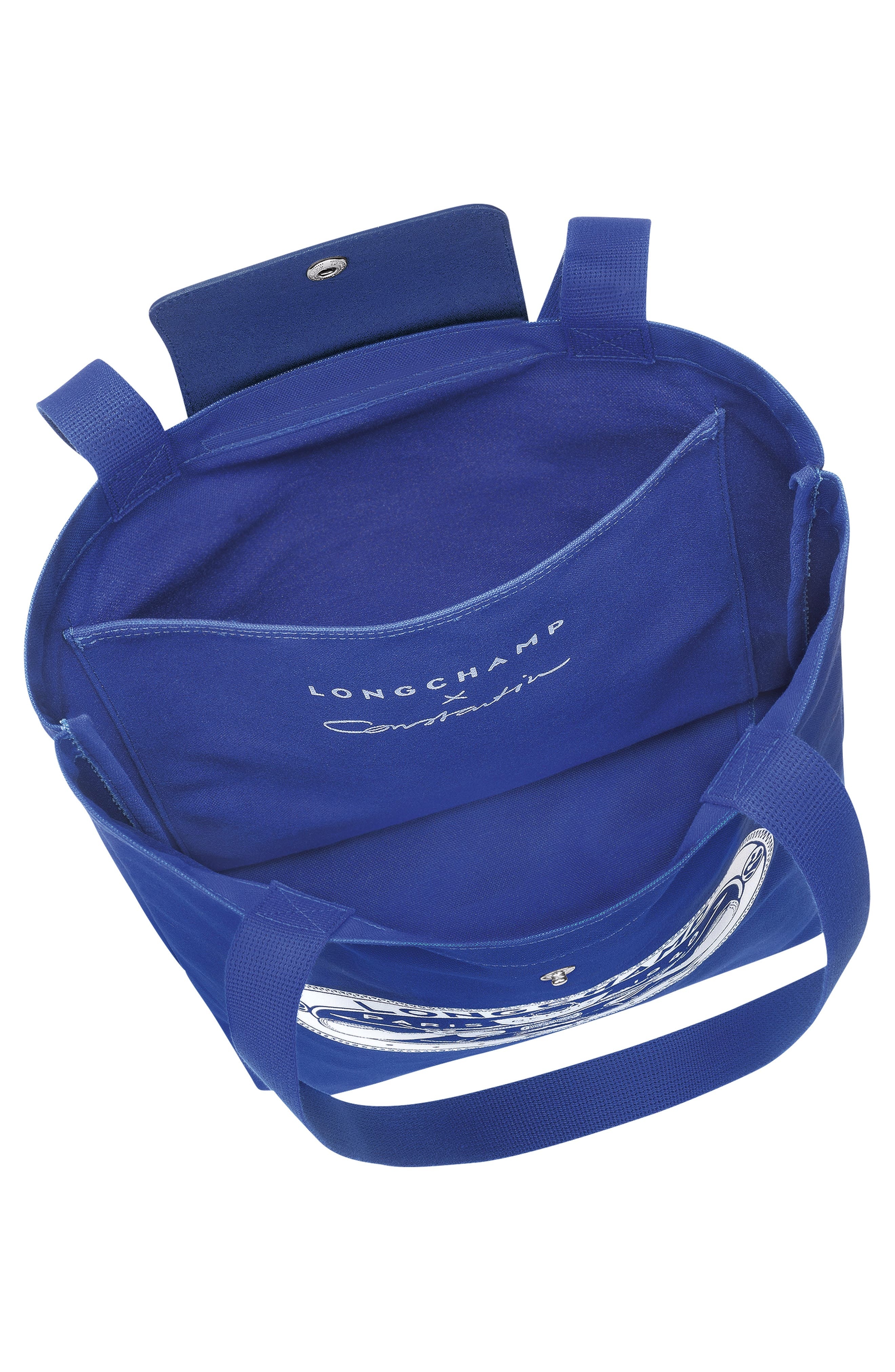 Longchamp x Constantin Riant Le Pliage Cotton Canvas Tote in Cobalt at Nordstrom - 4