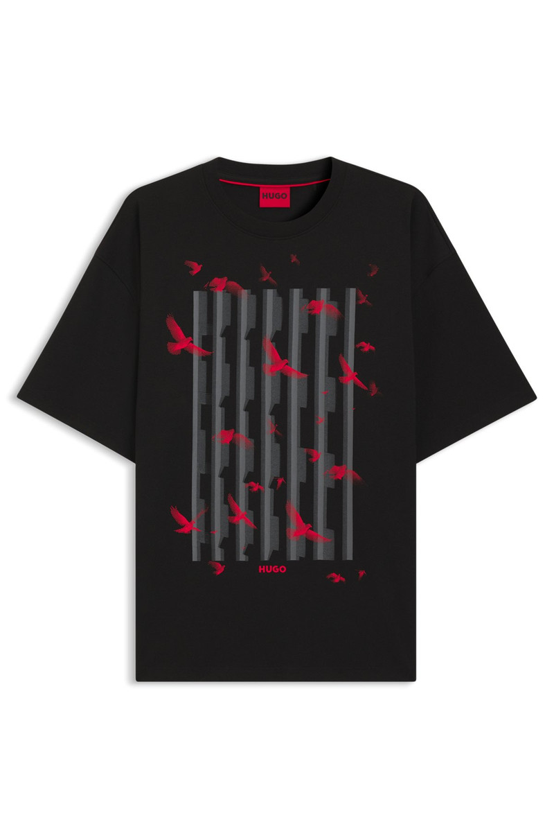 COTTON-JERSEY T-SHIRT WITH BIRD ARTWORK 1