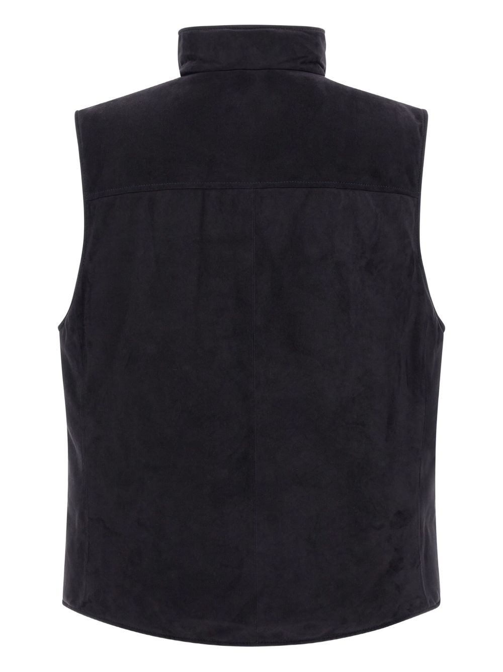 high-neck suede vest - 2