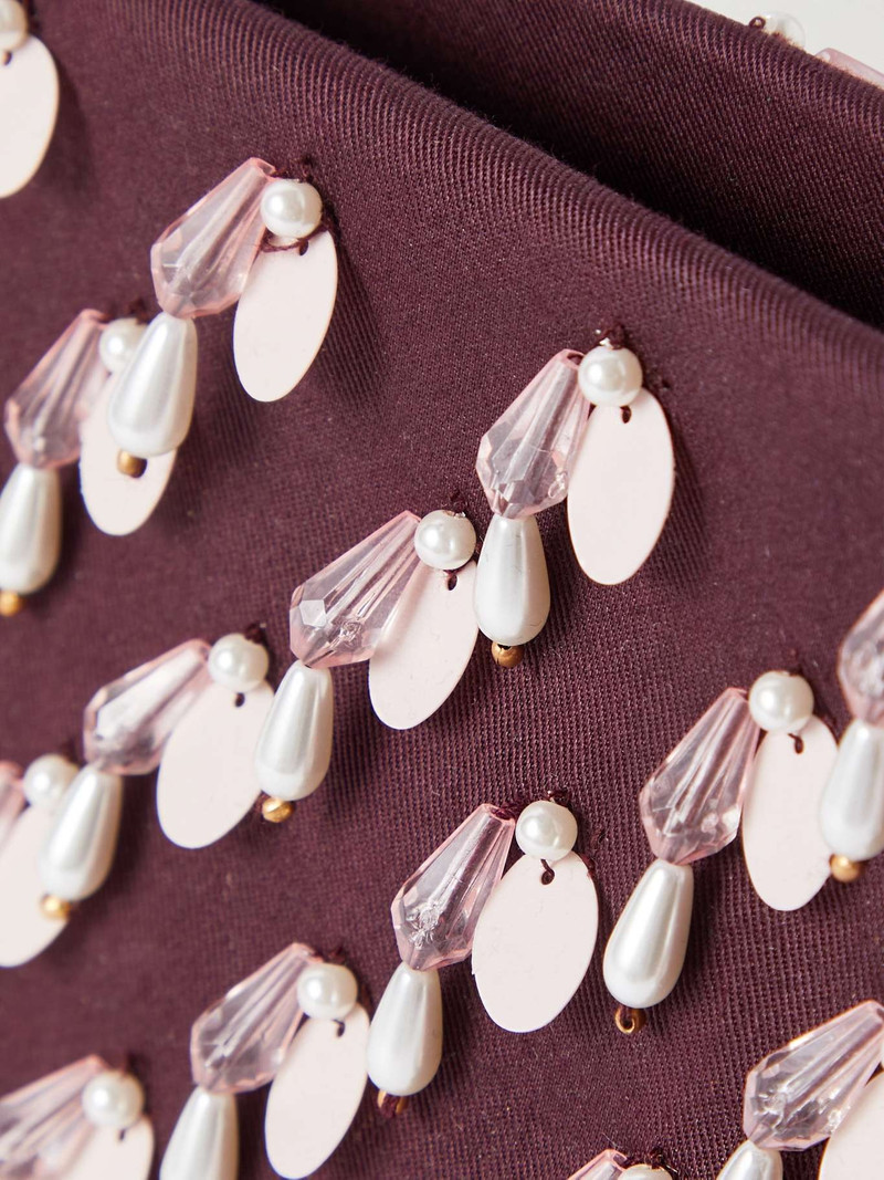 Embellished cotton-gabardine clutch 4