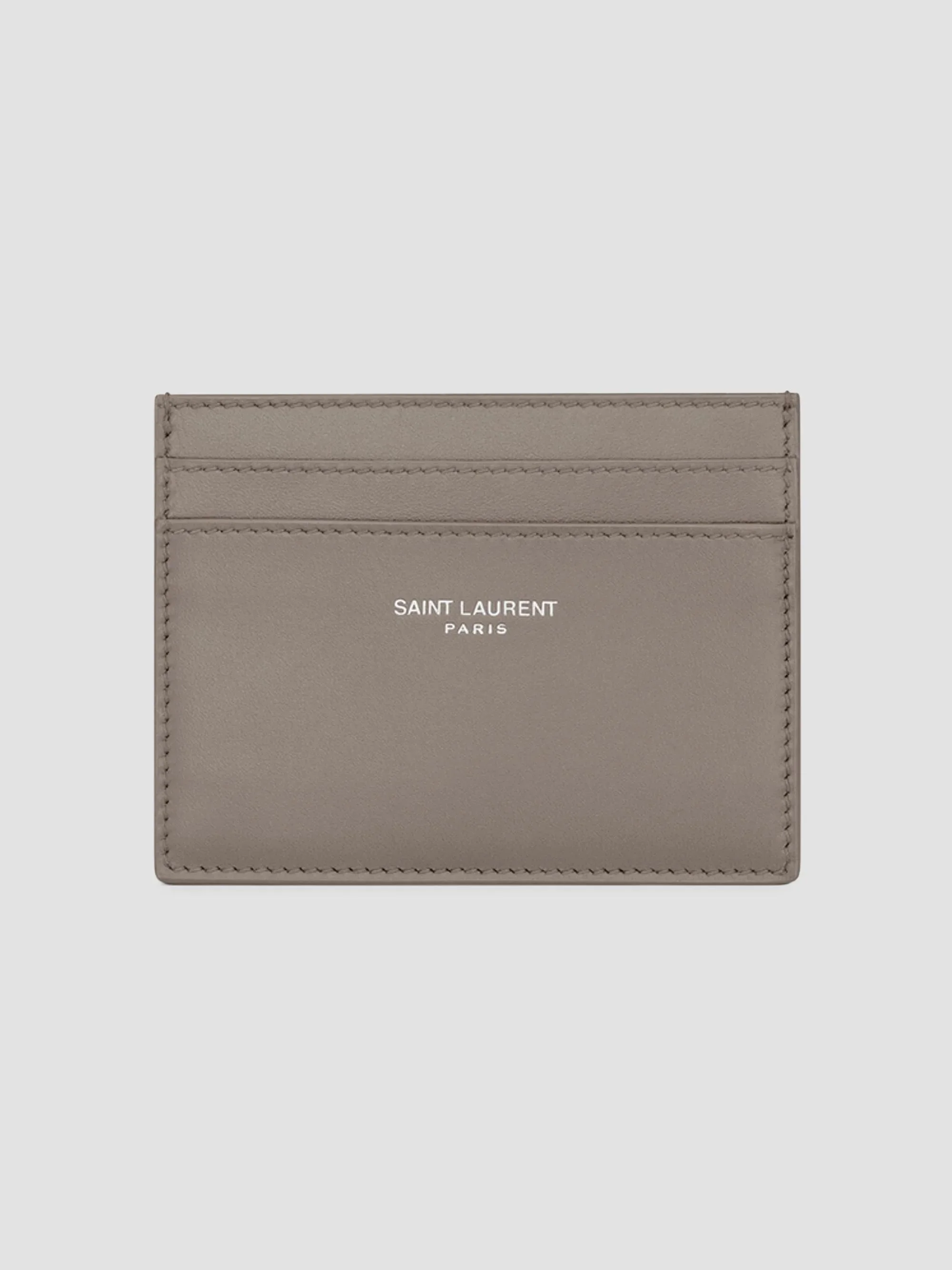 Men's Card Case in Smooth Leather - Light Taupe - 1