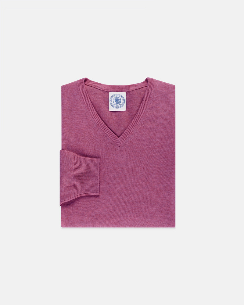 COTTON/CASHMERE V-NECK SWEATER 1