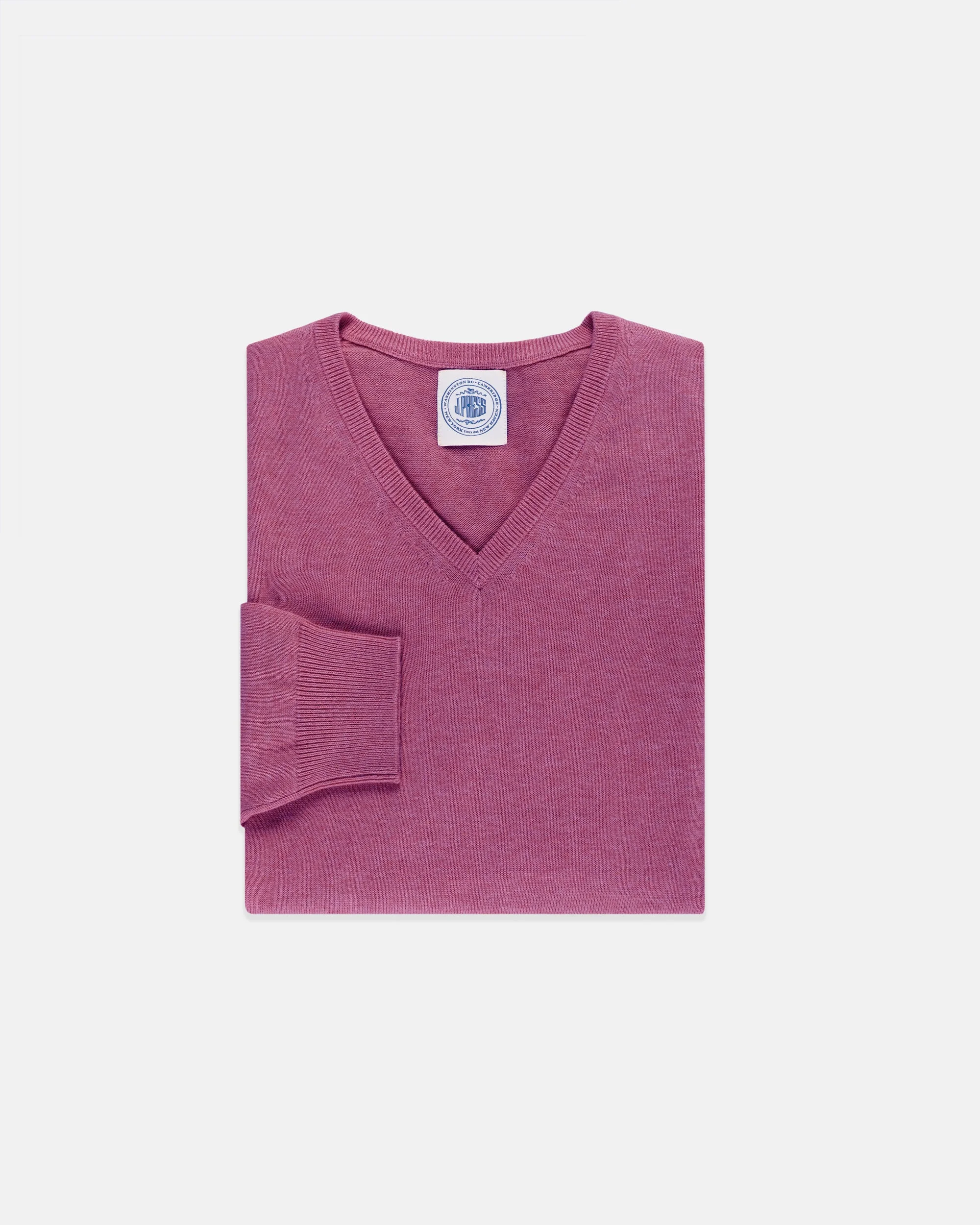 COTTON/CASHMERE V-NECK SWEATER - 1