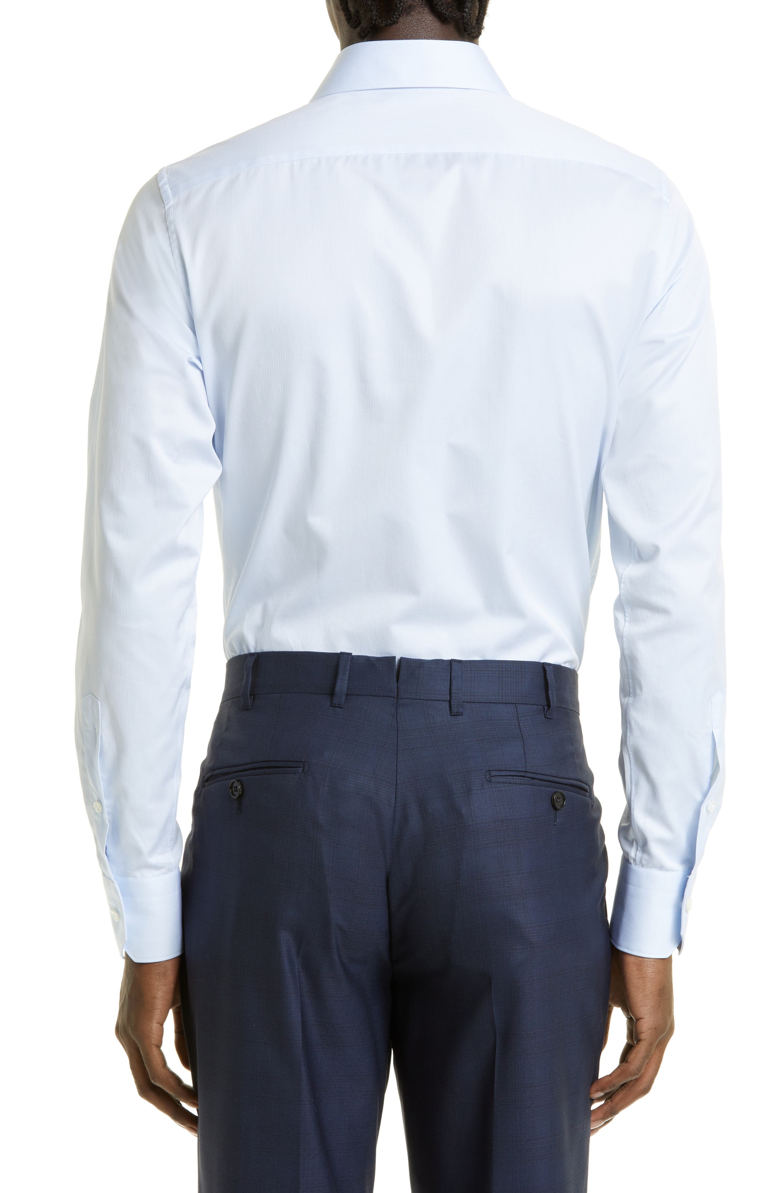 Microstripe Trecapi Cotton Button-Up Shirt - 2