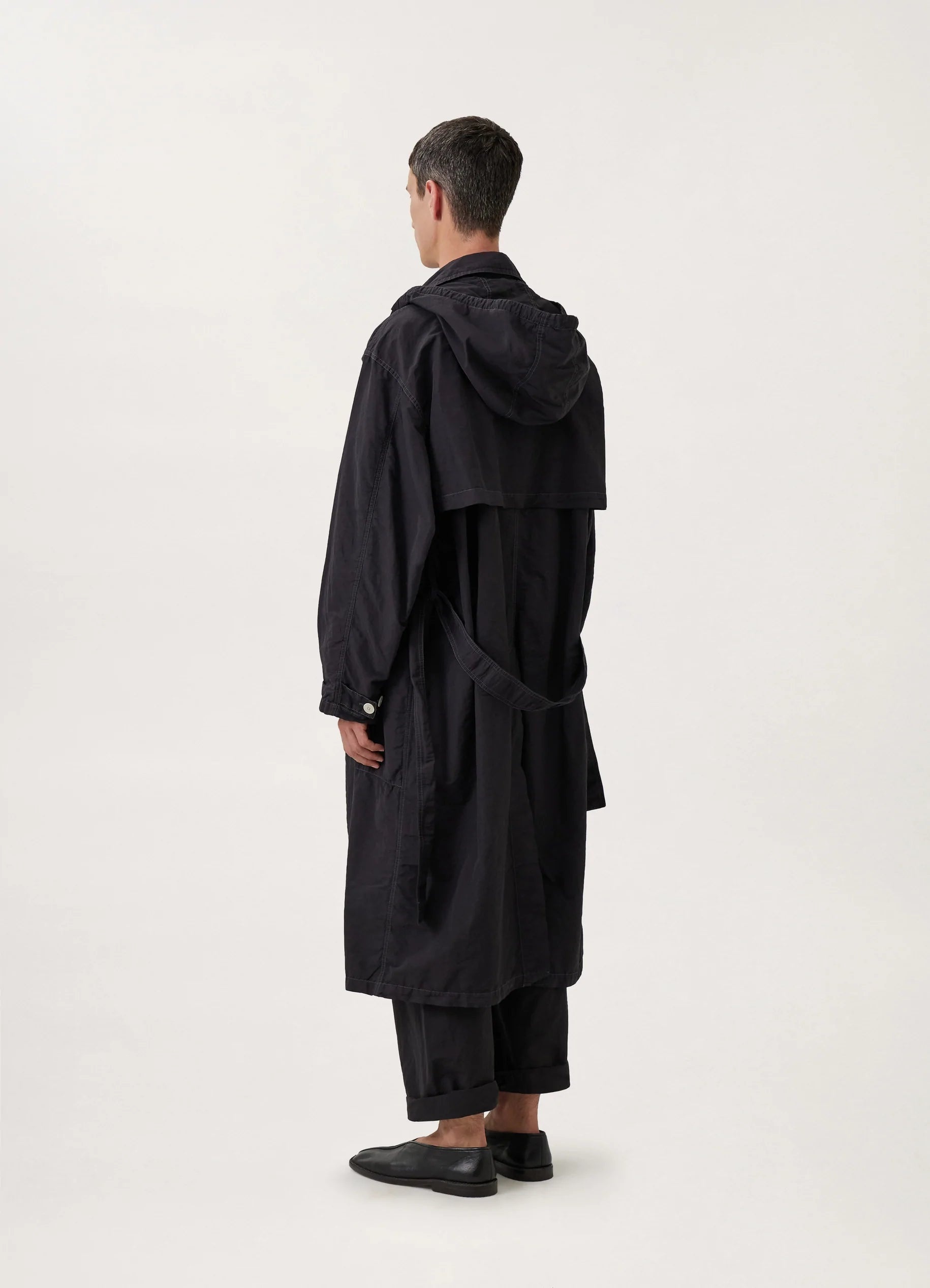 HOODED DOUBLE BREASTED PARKA
POLYAMIDE LINEN COTTON - 7