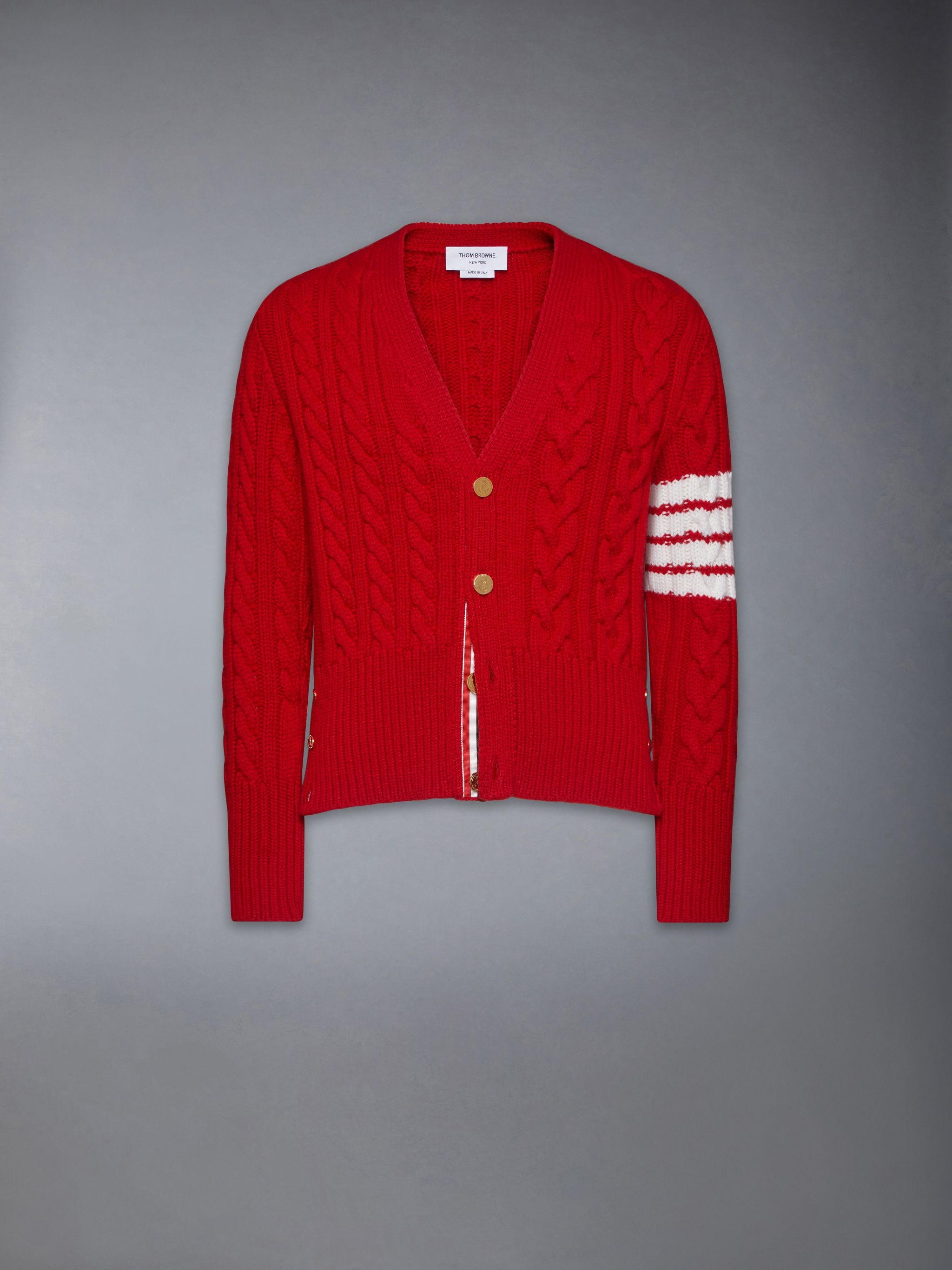 Classic Cashmere Cable V-neck Cardigan - 6