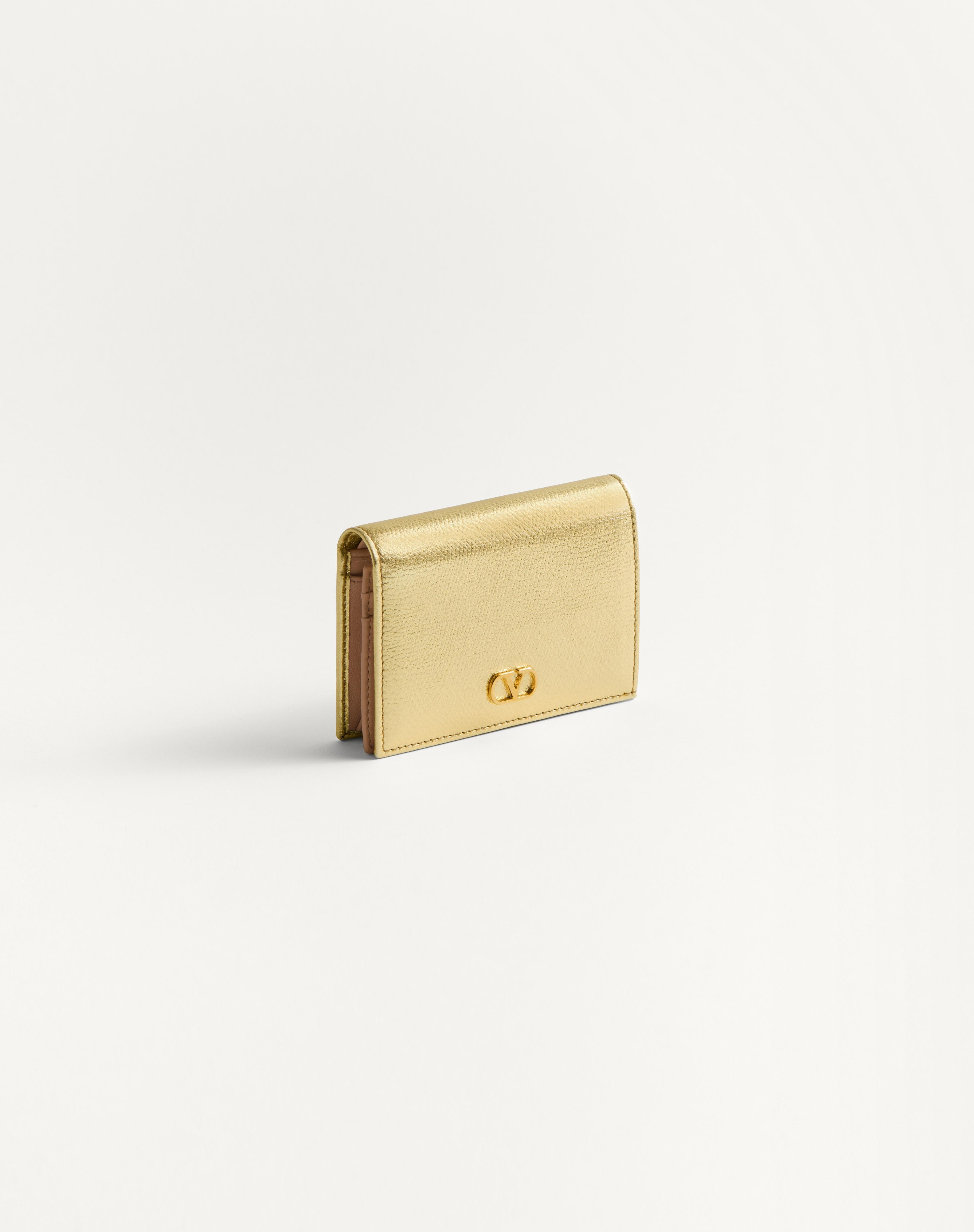VLOGO SIGNATURE LAMINATED GRAINY CALFSKIN WALLET - 4