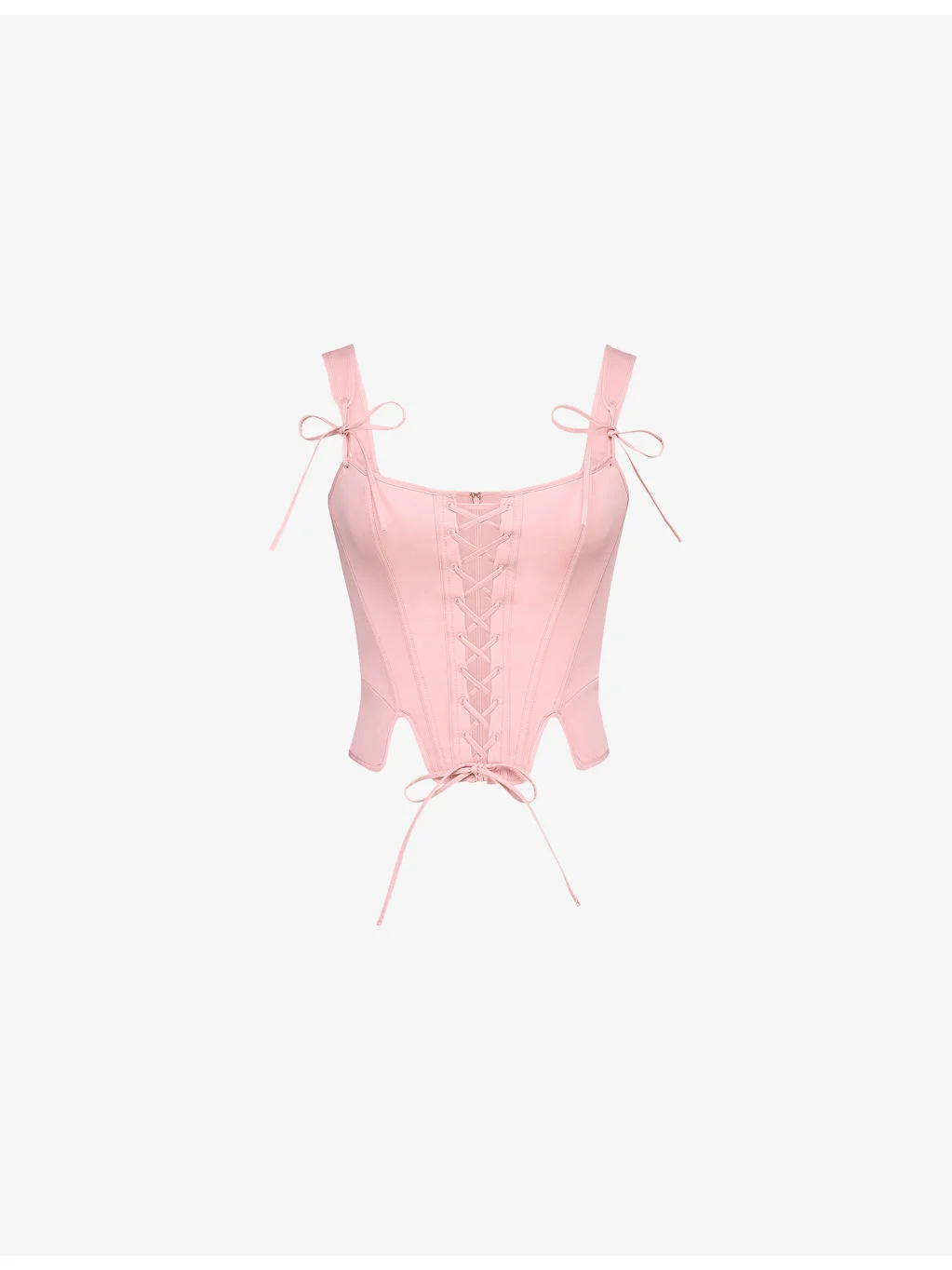 Callie Lace-Up Stretch-Cotton Corset Top - 1