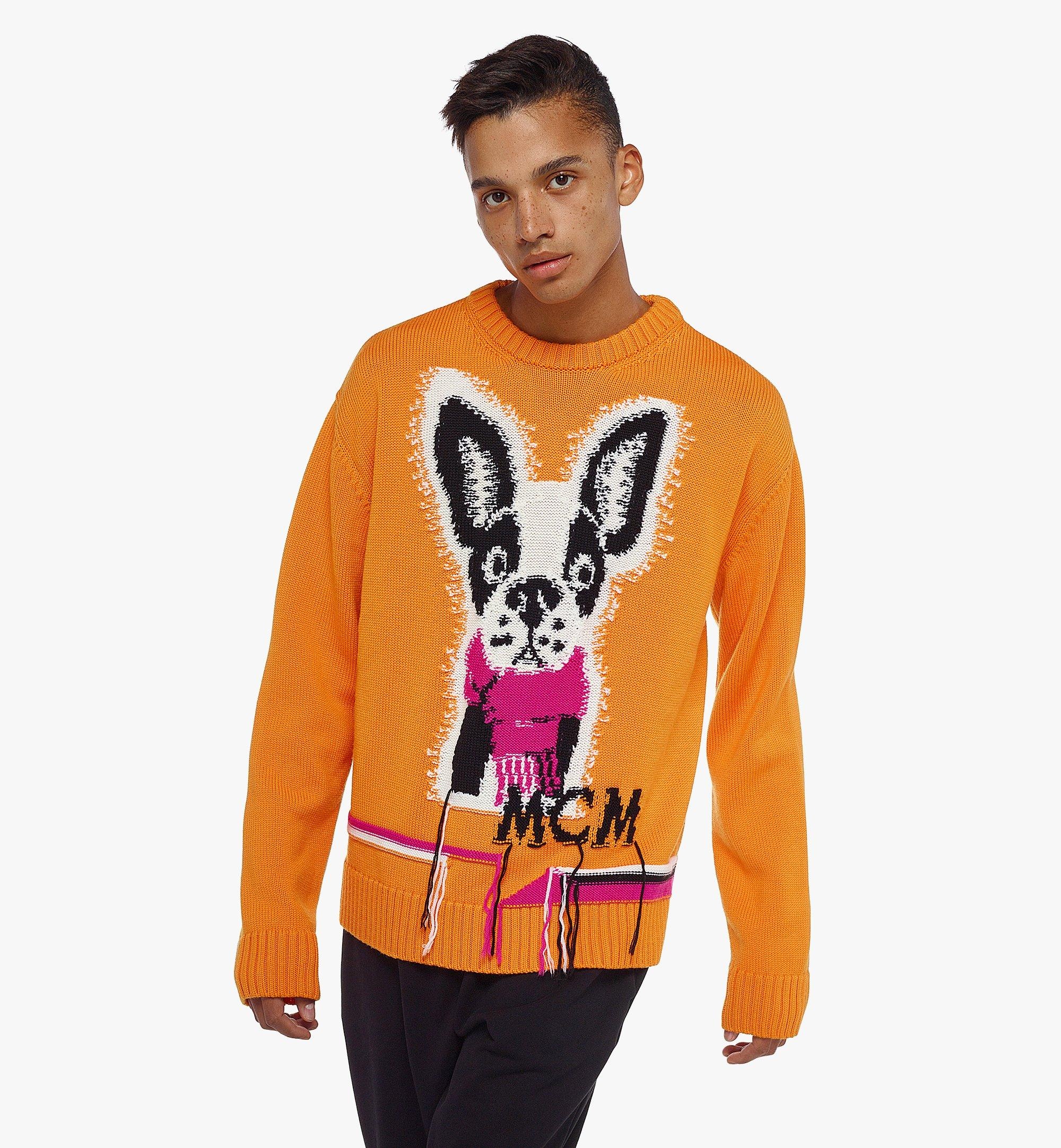 Men’s Intarsia M Pup Sweater in Wool - 2