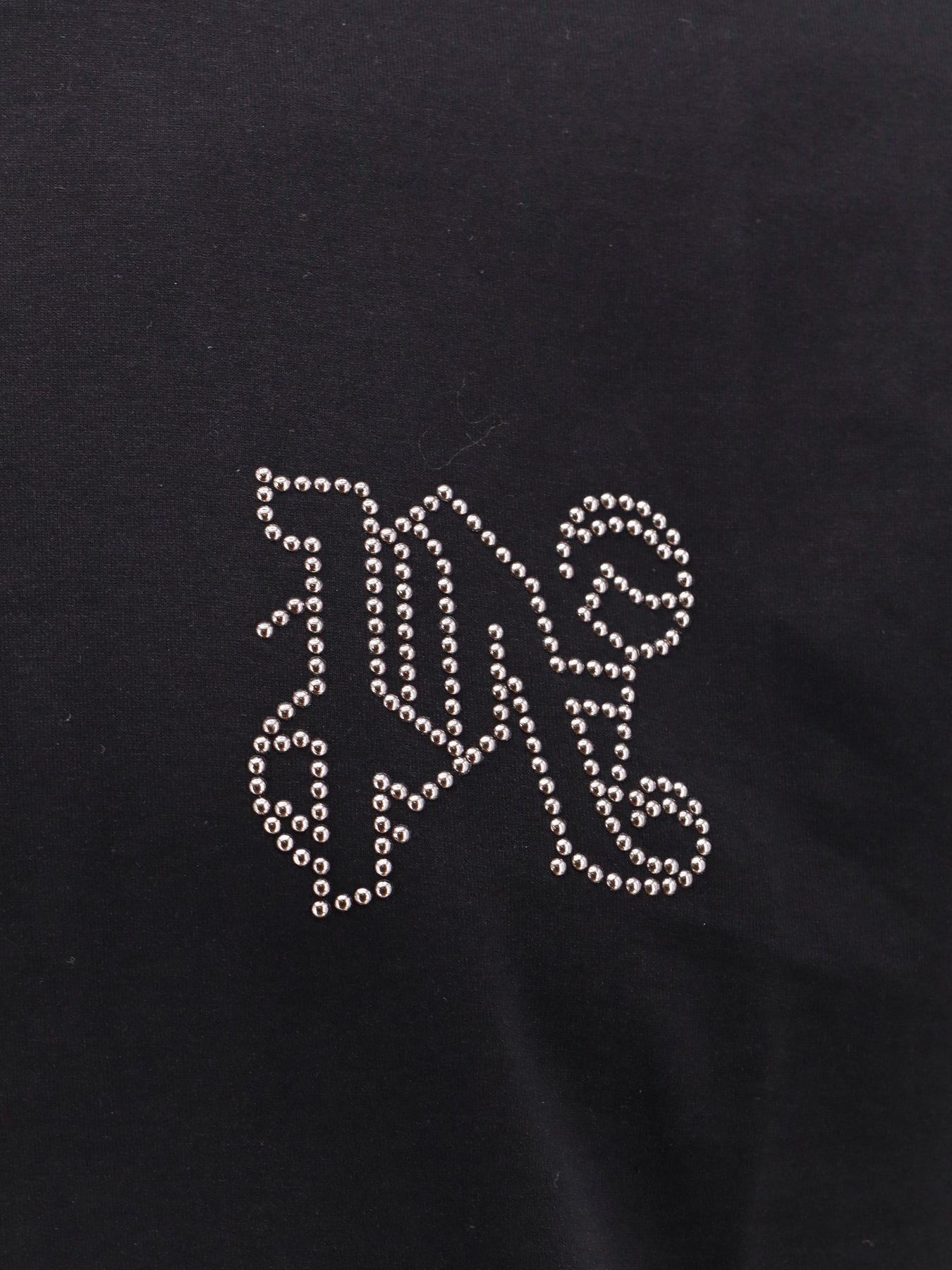 Cotton T-shirt with studded monogram on the front - 3