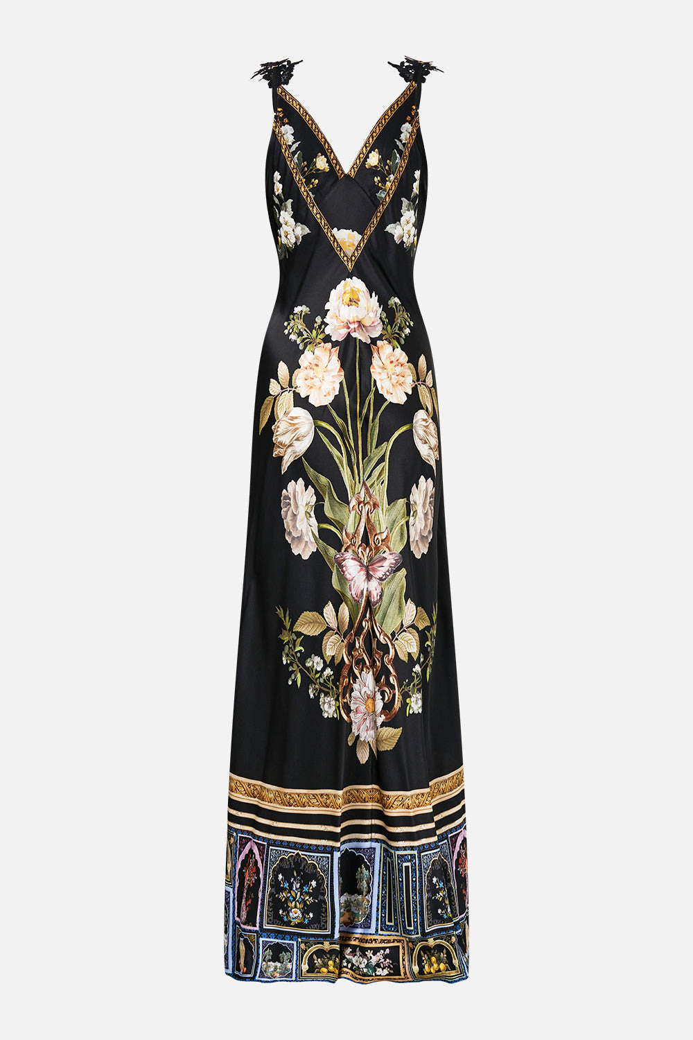 V NECK FULL LENGTH BIAS SLIP DRESS - 8
