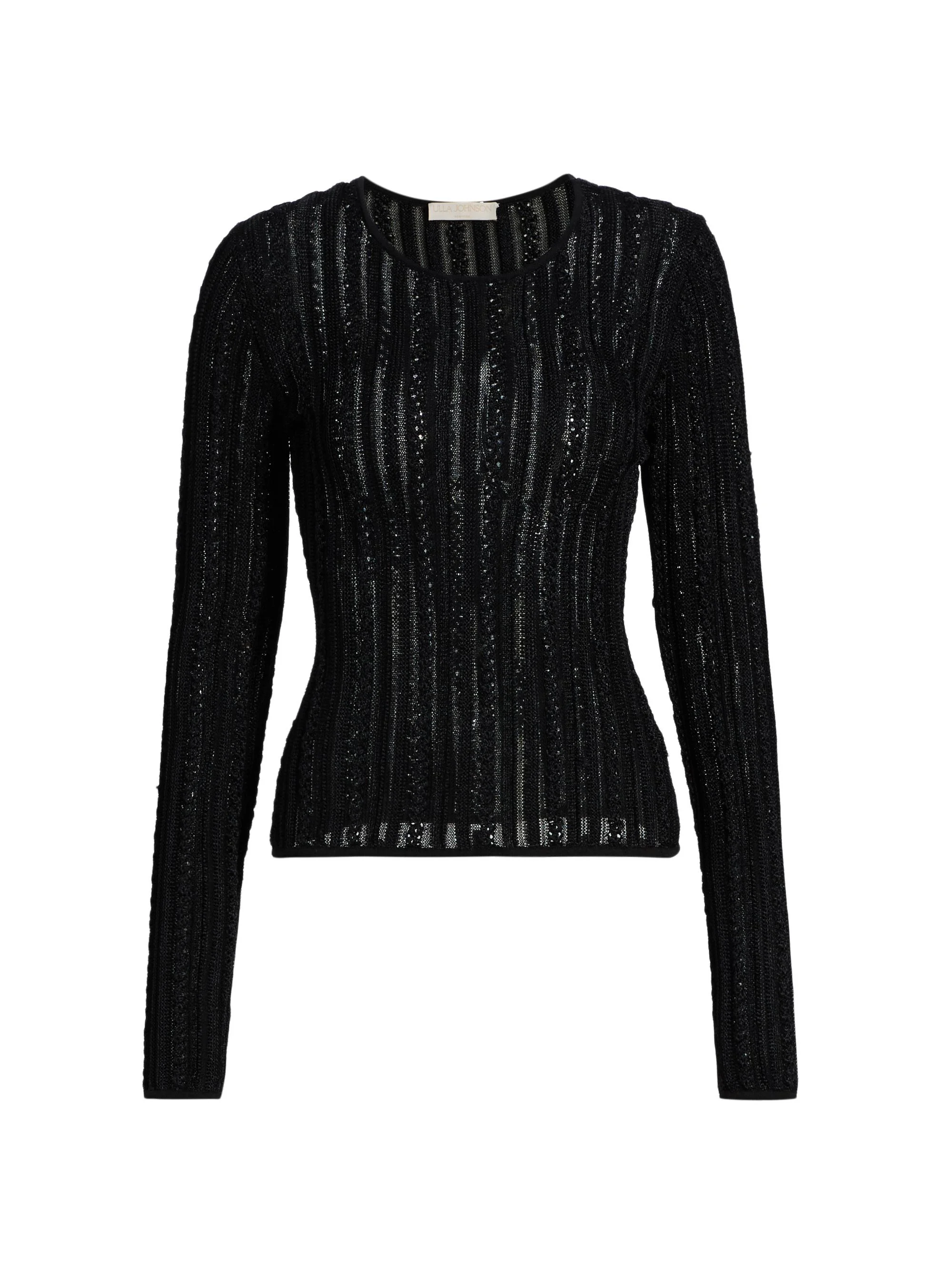 Women's Ardith Stretch-Knit Long-Sleeve Top - Noir - 1
