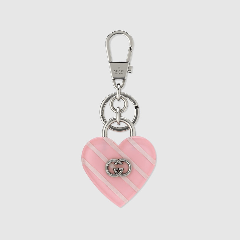 Interlocking G heart-shaped keychain 1
