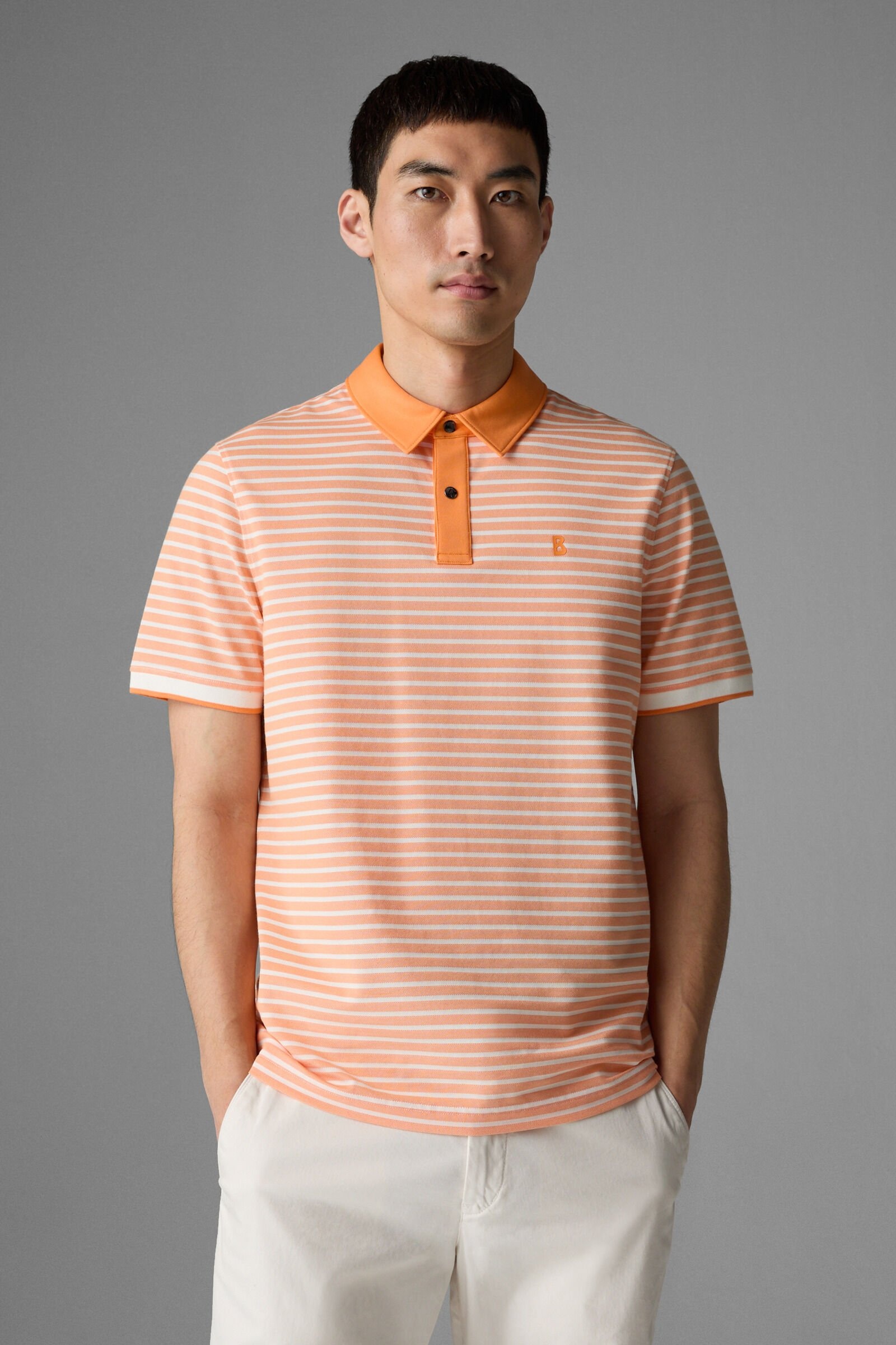Timo Polo shirt in Orange/White - 2