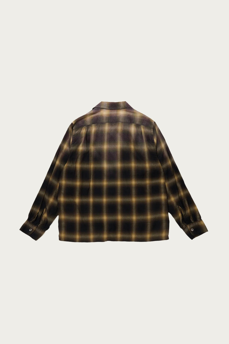 TAIGA TAKAHASHI Lot. 101 Open Collar Shirt - Bleached Beige Plaid outlook