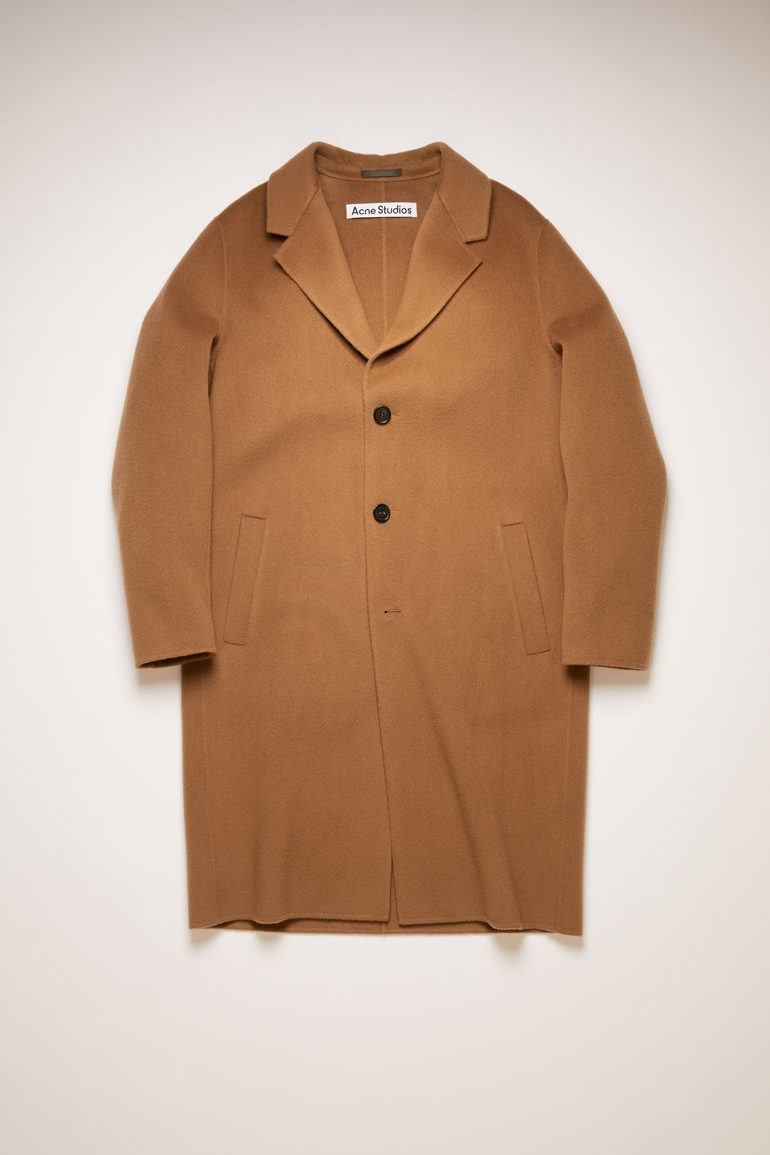 Double-faced wool coat light camel - 1