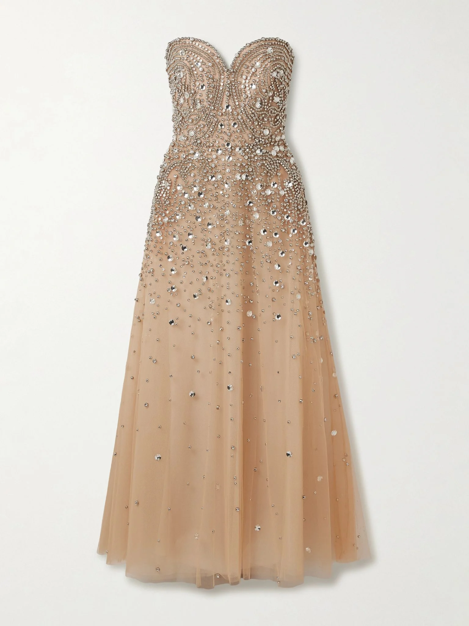 Strapless embellished tulle gown Gold - 1