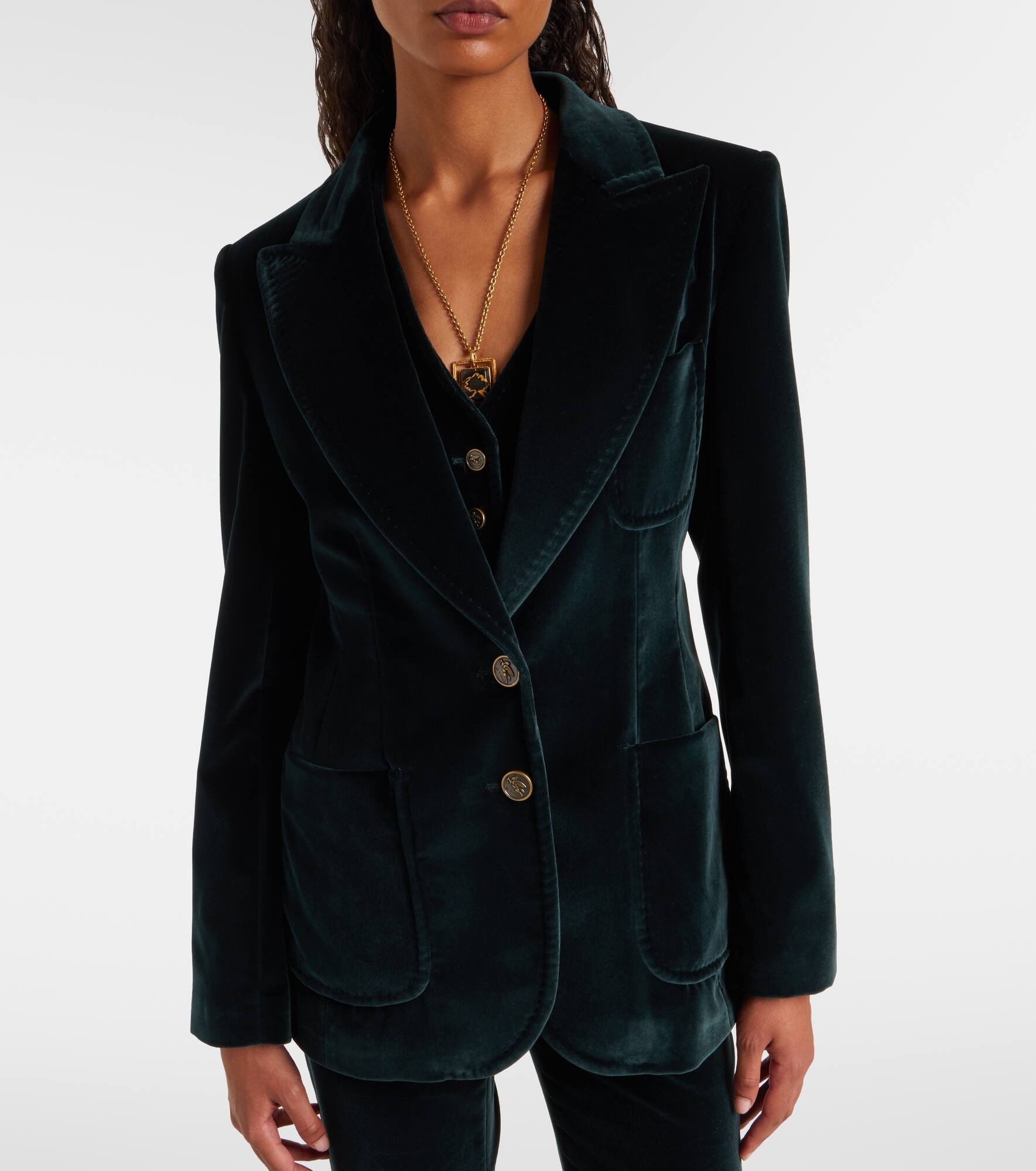 Cotton velvet blazer - 6