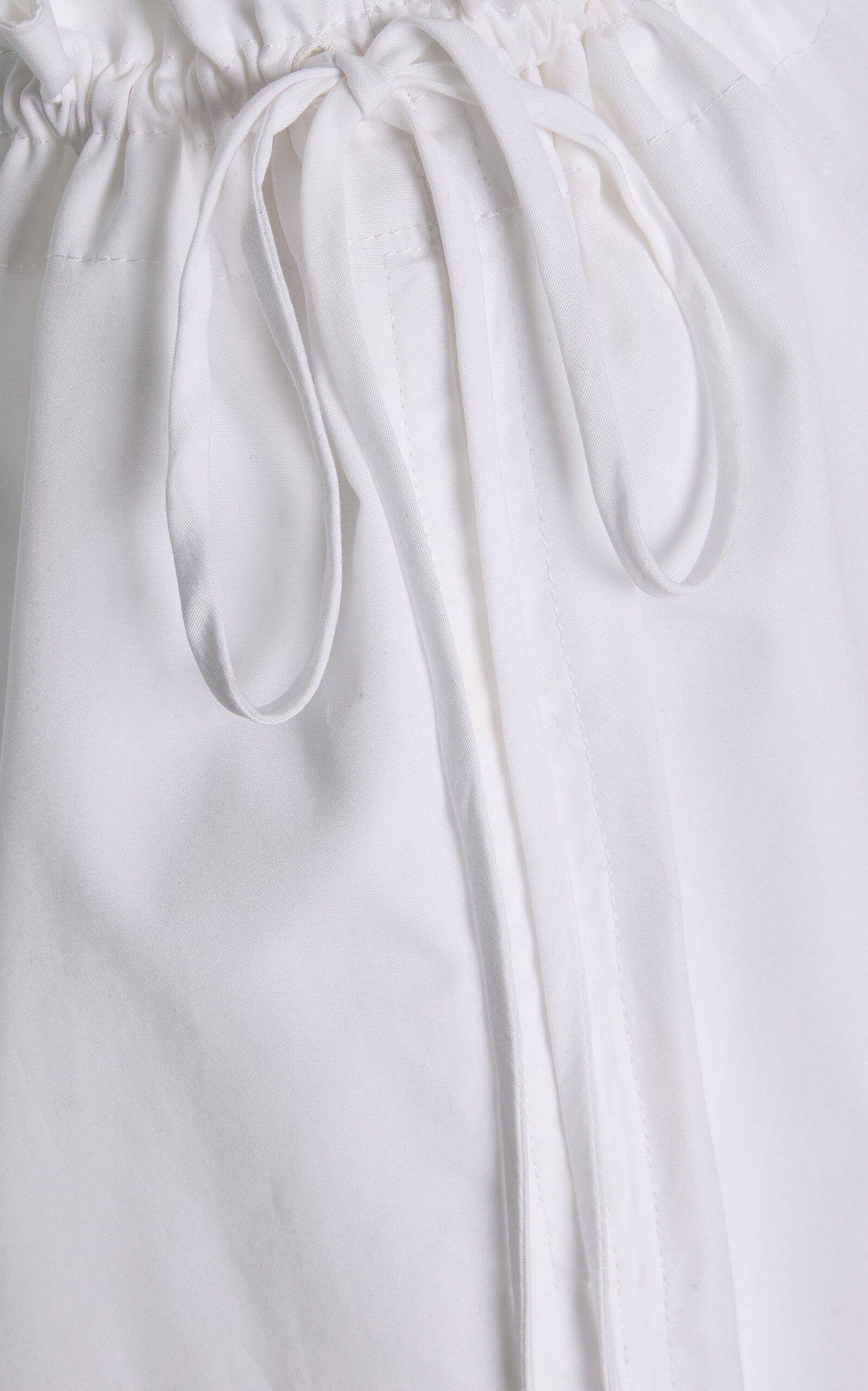 Drawstring Cotton Mini Skirt white - 5