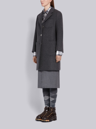 Thom Browne Medium Grey Military Weight Cashmere Single Breasted Sack Overcoat outlook