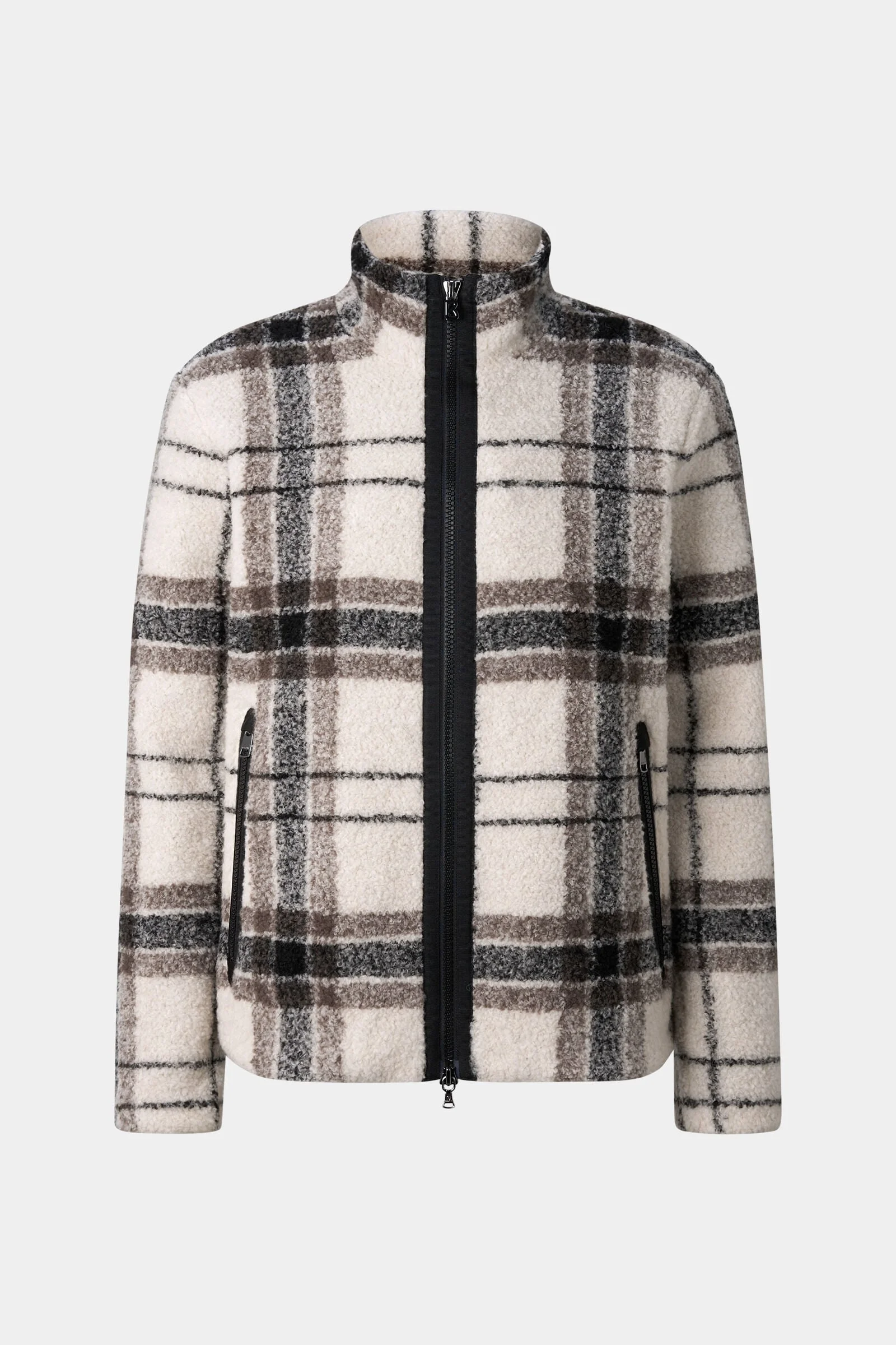Kristian Virgin Wool Blend Jacket in Off-White/Brown/Black - 1
