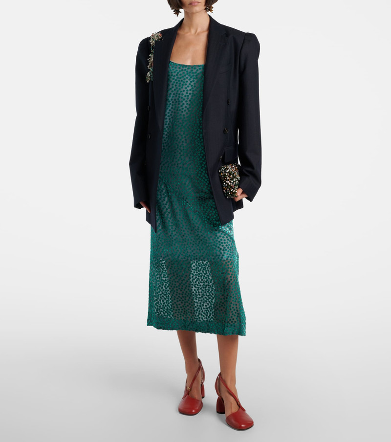 Dries Van Noten Polka-dot devoré slip dress outlook