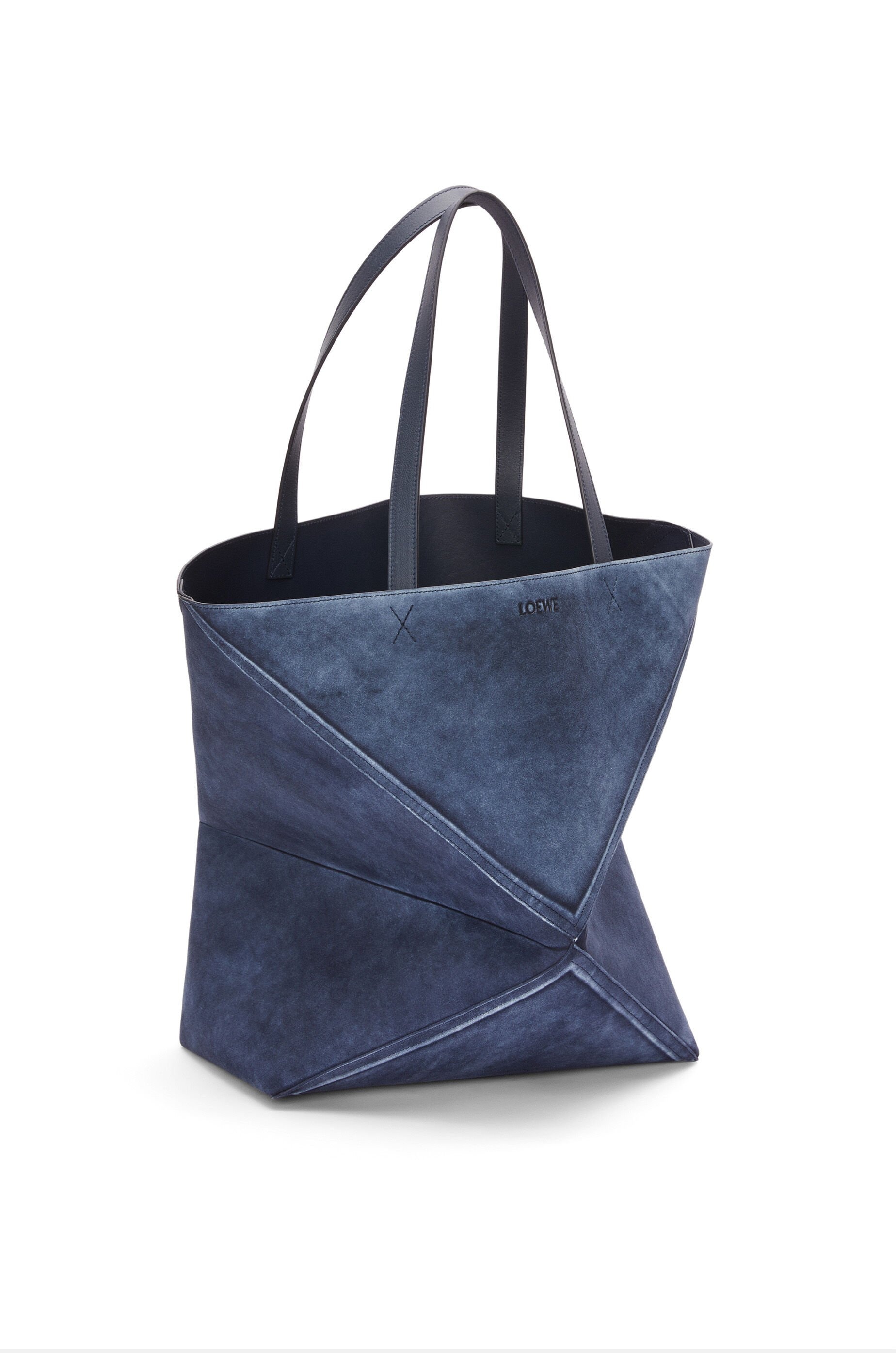 Large Puzzle Fold Tote in suede calfskin - 3