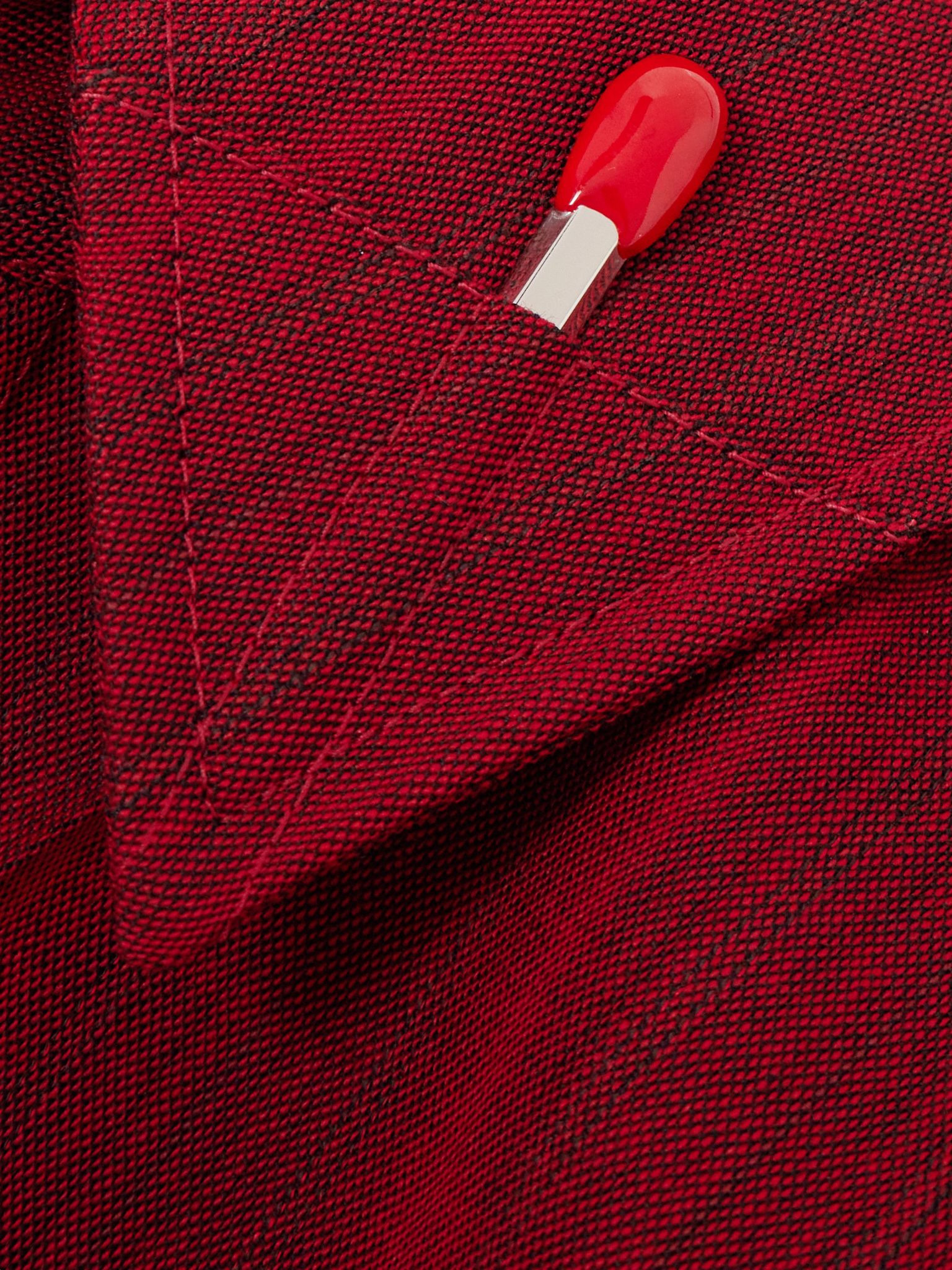 Embellished striped wool-blend shirt Red - 5