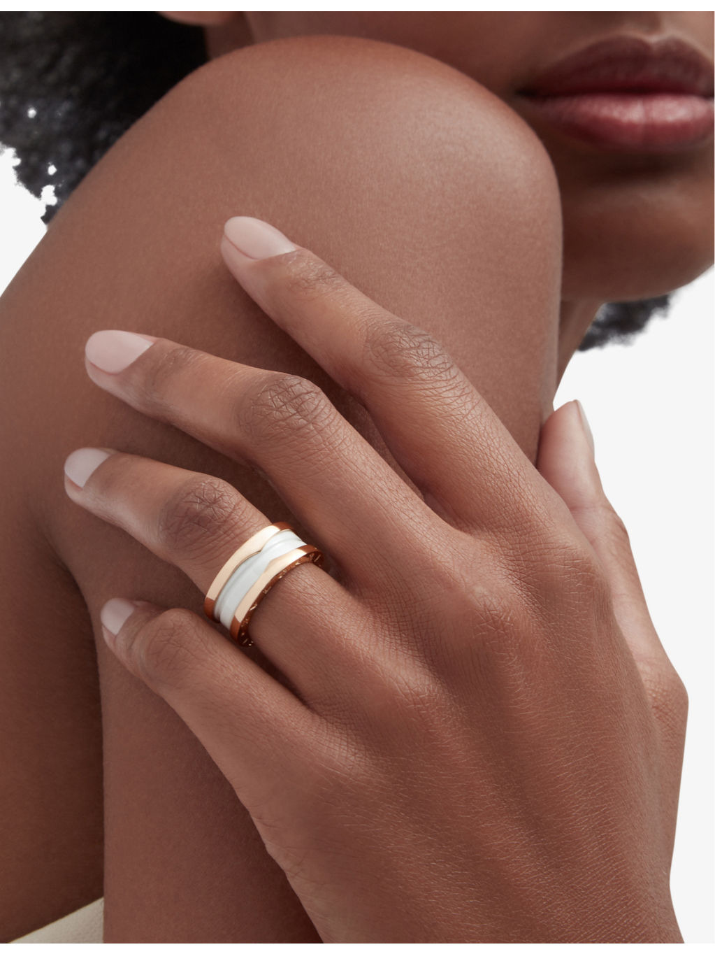 B.zero1 18ct rose-gold and ceramic ring - 5