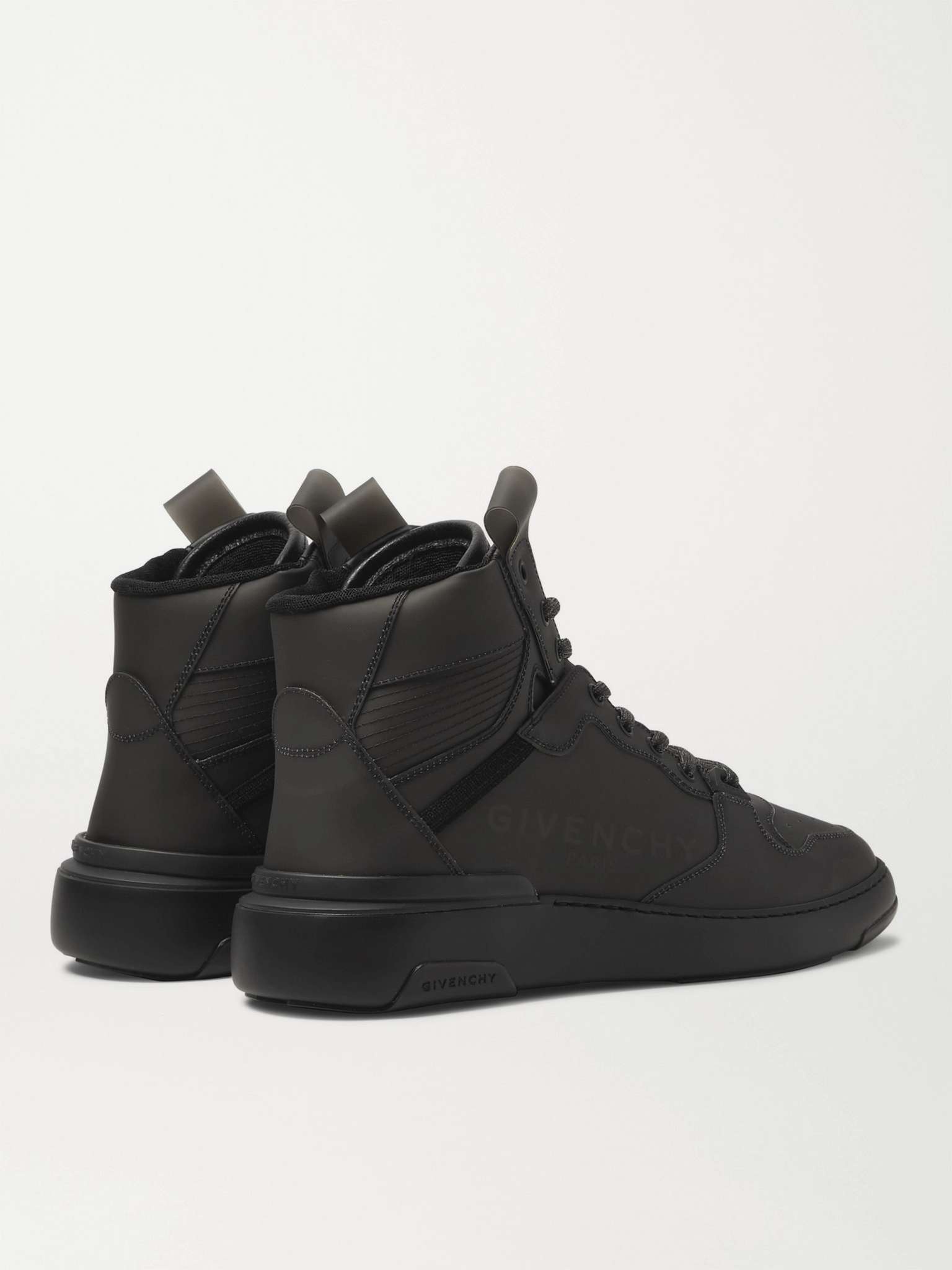 Wing Leather-Trimmed Rubber Sneakers - 5