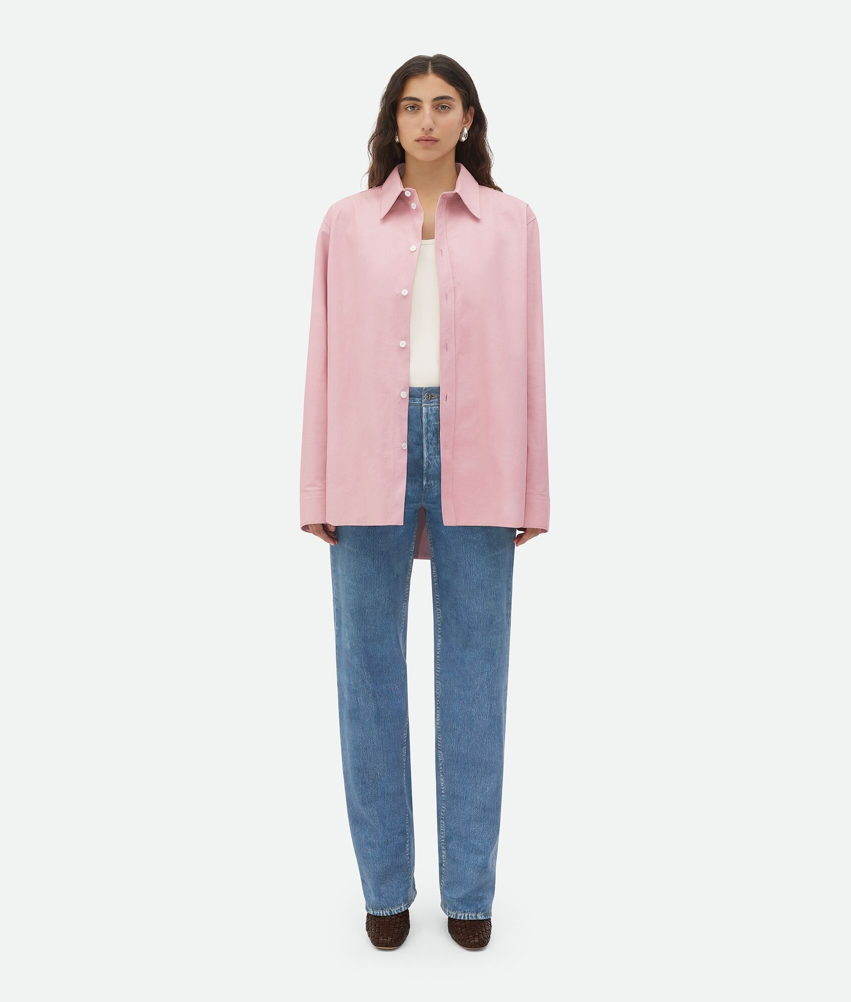 Printed Leather Oxford Shirt - 1