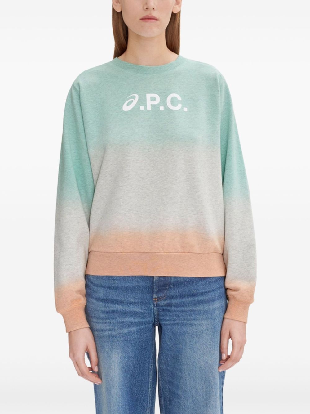 ombre logo-print sweatshirt - 2