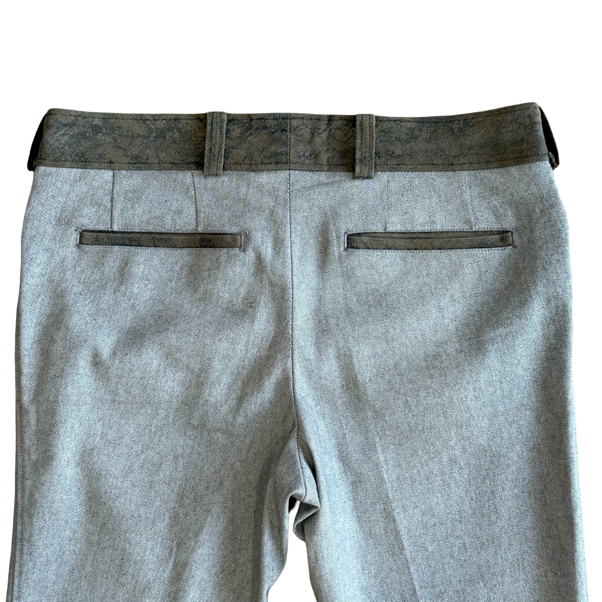 Tornado Mart - Tornado Mart Suede Trim Flare Denim SZ L - 5