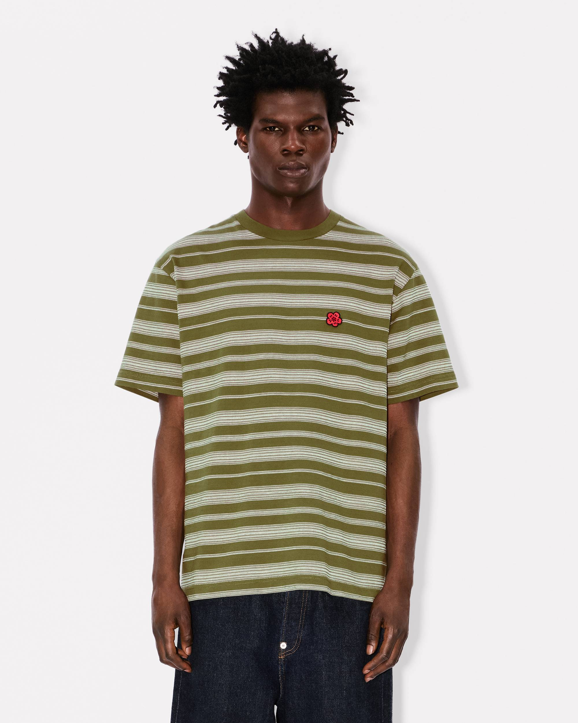 'Boke Flower' striped embroidered T-shirt in cotton - 3