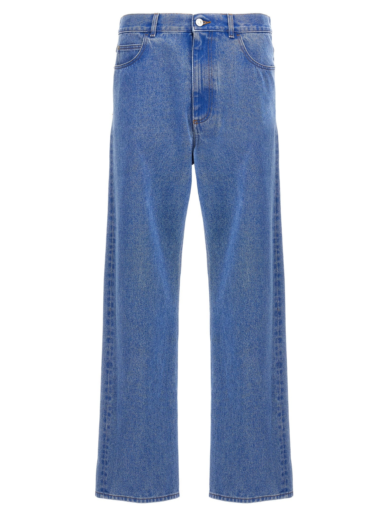 Bleached Coated Jeans Blue - 1
