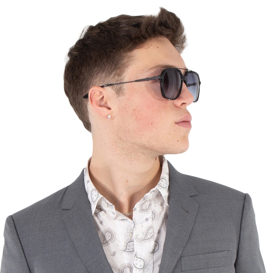 Barton Perreira - Barton Perreira D.ELLIS Steel Blue Navigator Men's Sunglasses BP40033I 01V 56 - 2