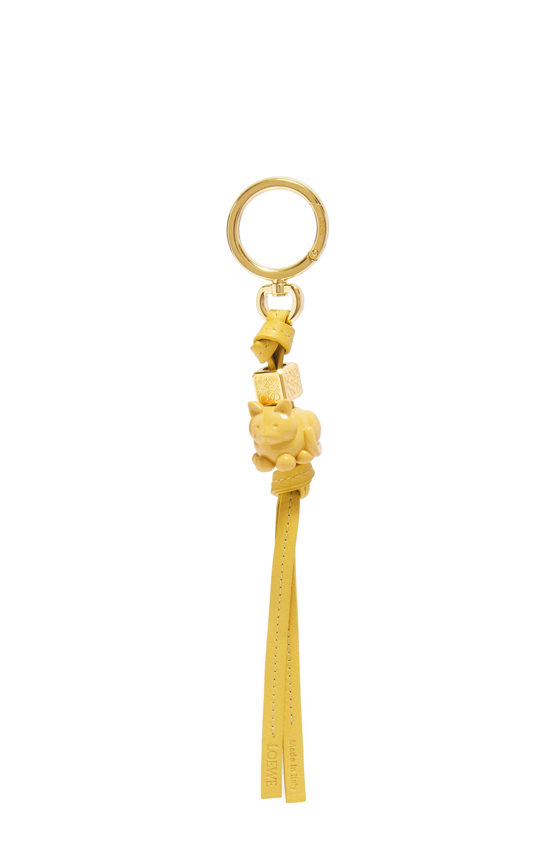 Kitty charm in calfskin and brass - 1