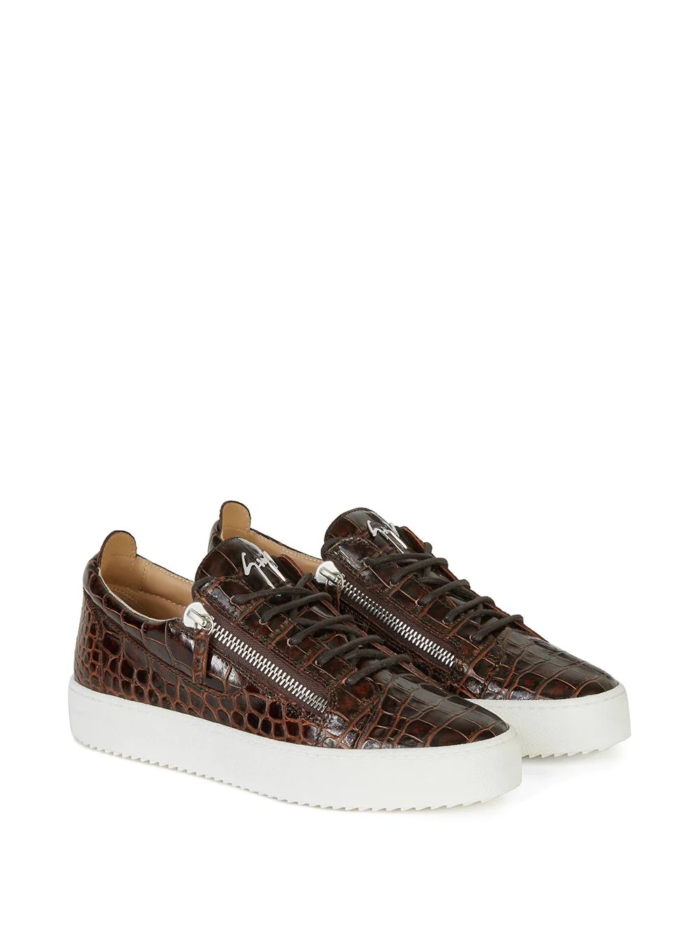 Frankie crocodile-effect sneakers - 2