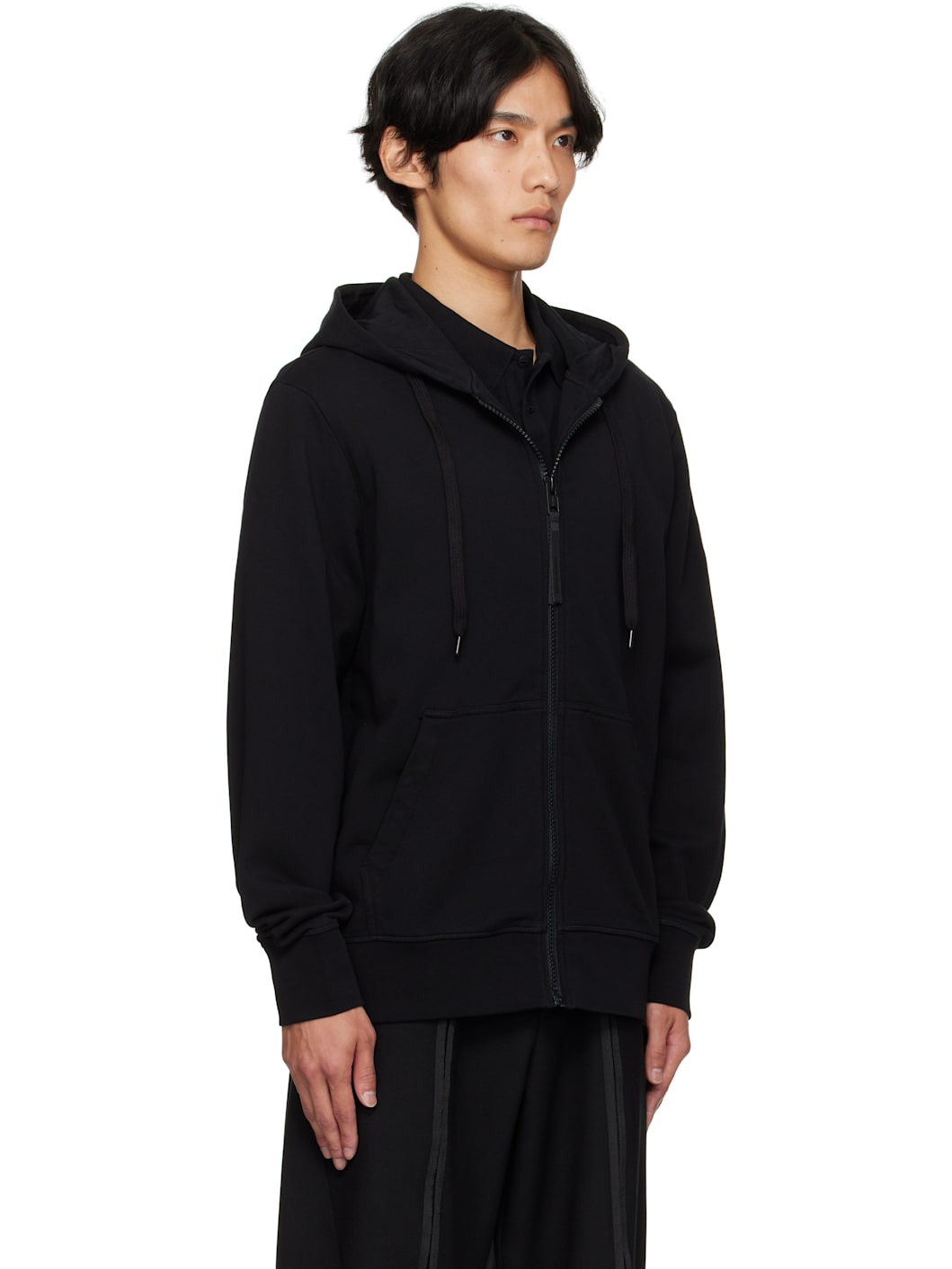 Black Sleeve Logo Full Zip Hoodie - 2