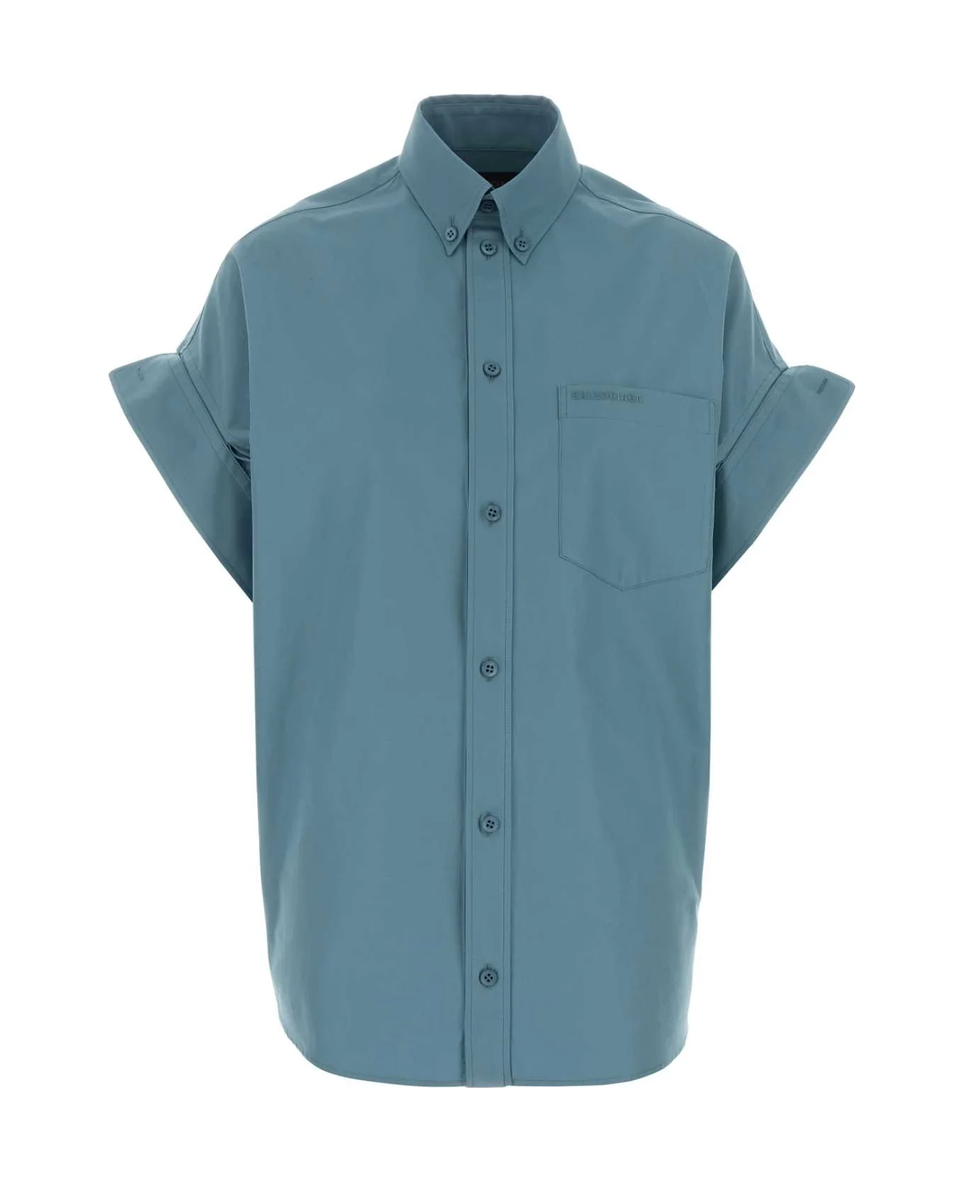 Air Force Blue Poplin Oversize Shirt - 1