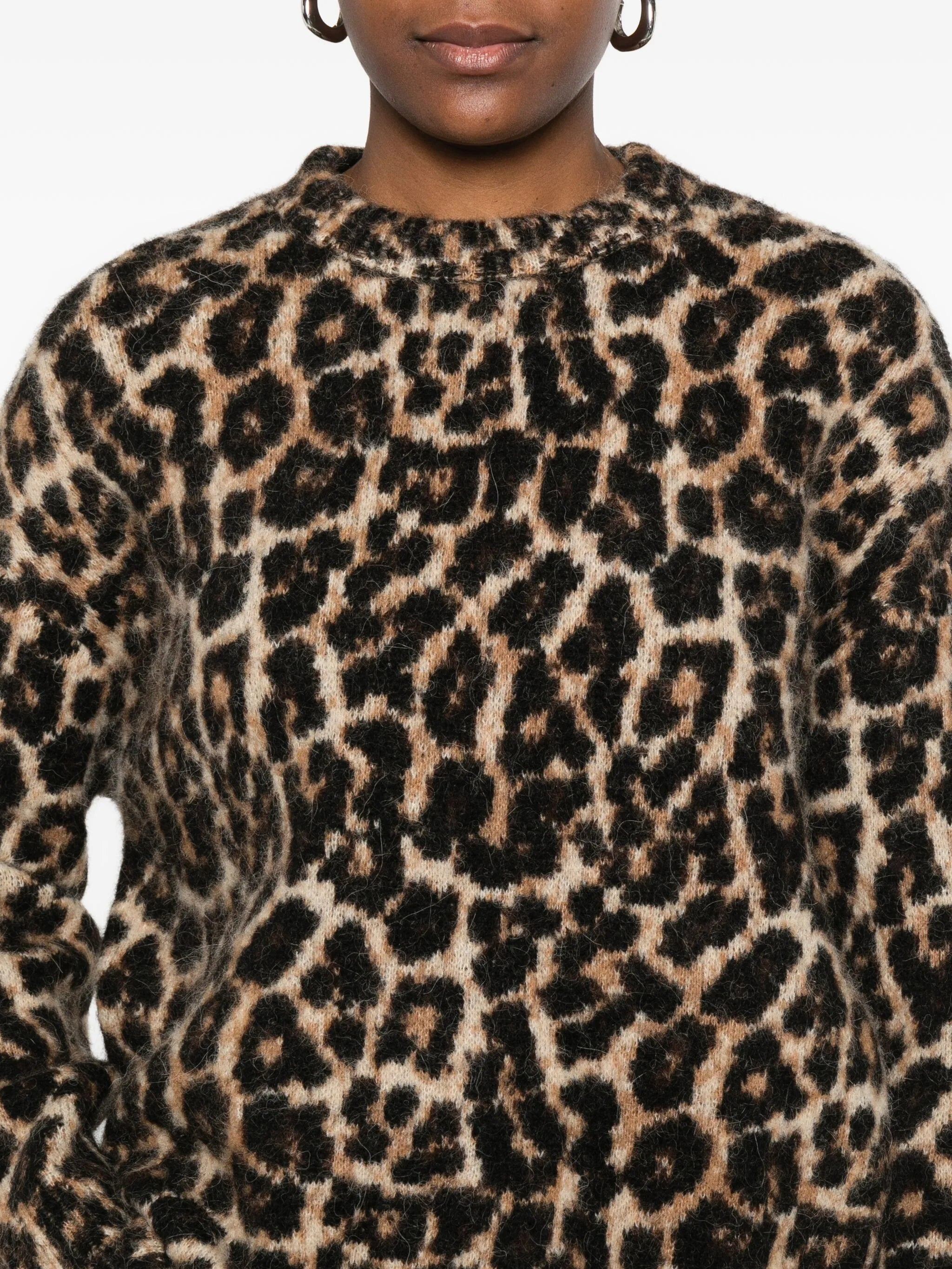 Anine Bing Leopard-print Crew-neck Sweater - 4