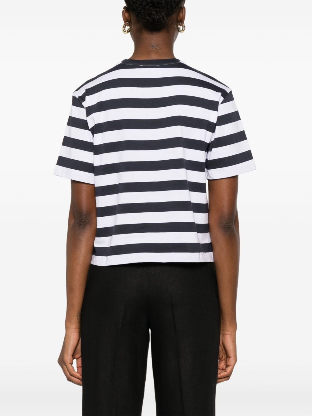 wide stripe T-shirt - 4