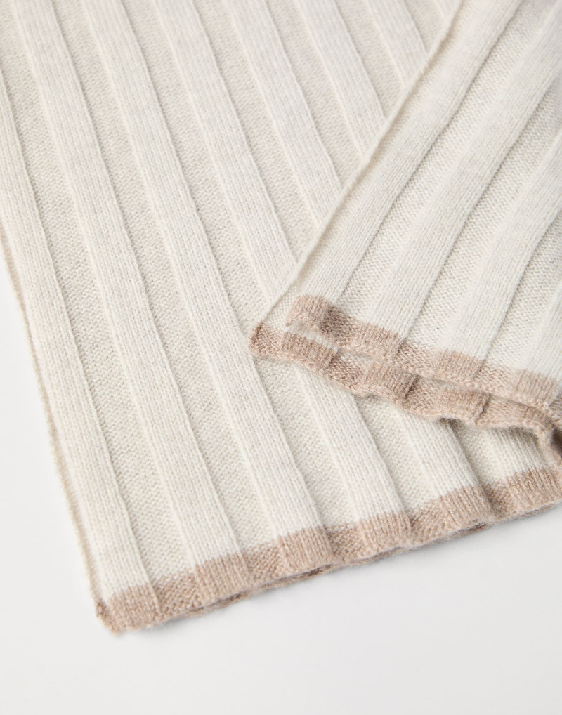 Cashmere rib knit scarf 3