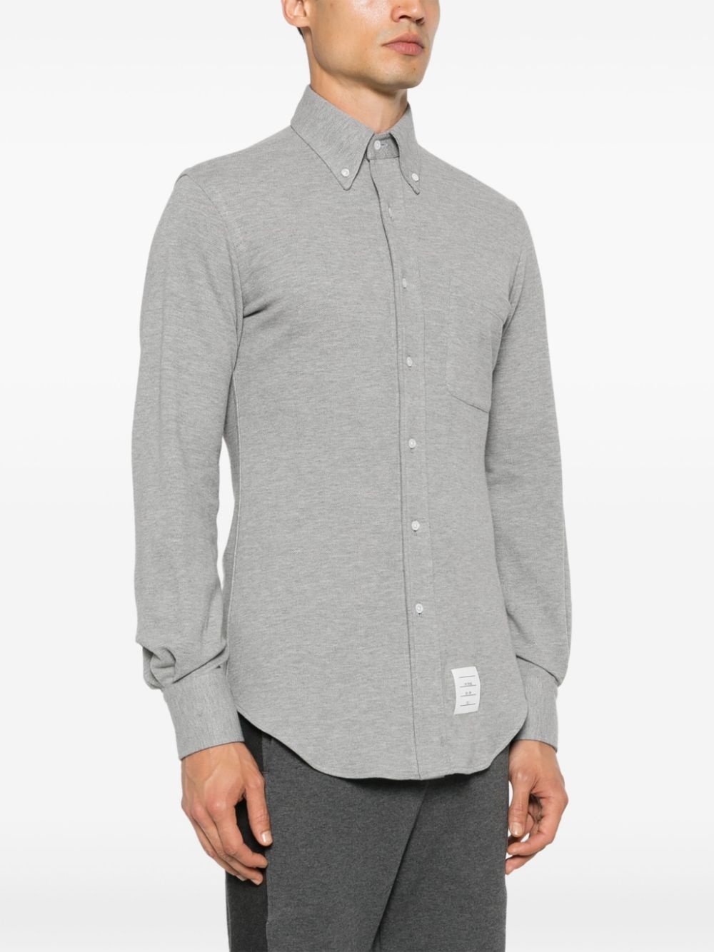 mélange-effect piqué shirt - 3