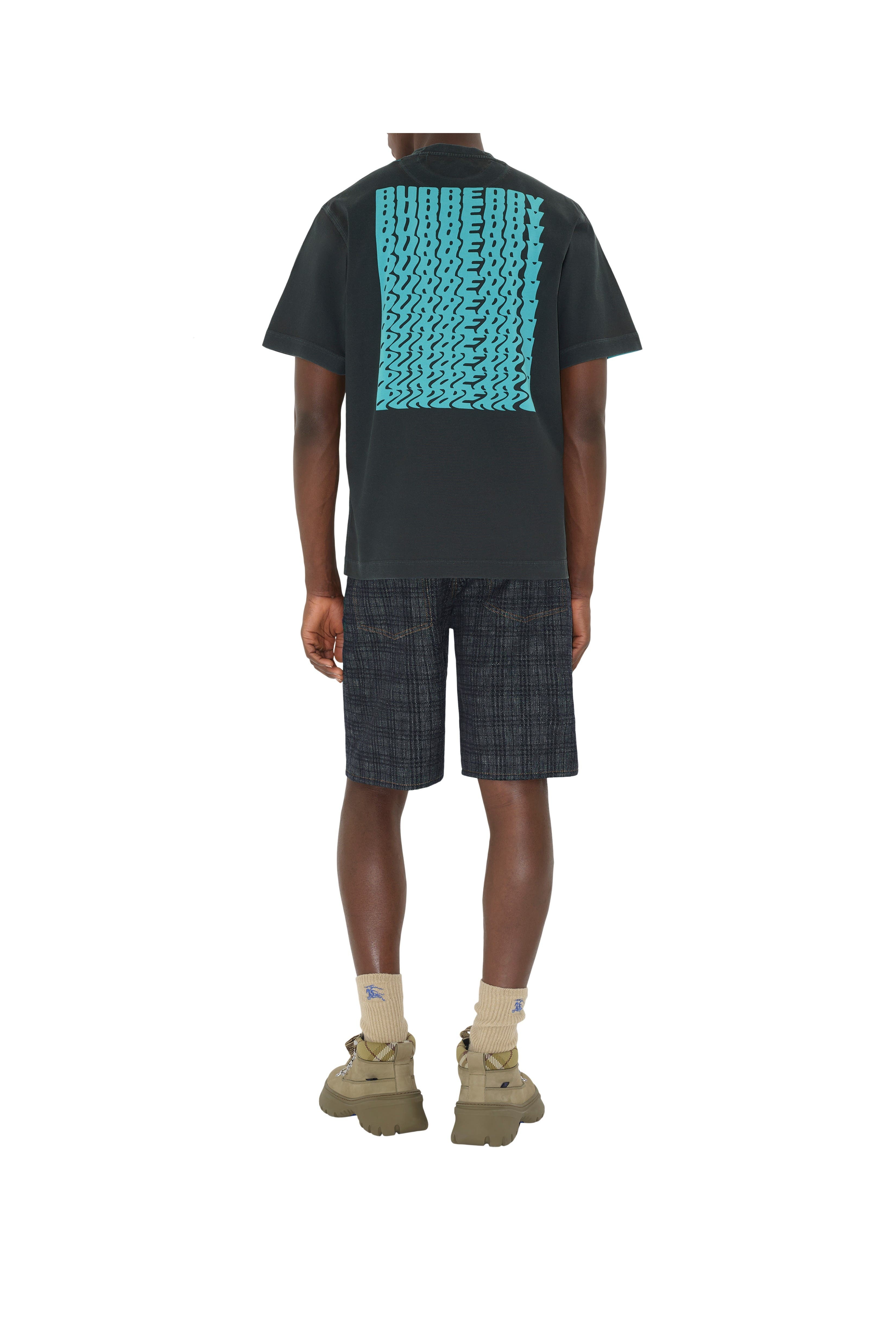 burberry Warped Logo Cotton T-shirt in Atom Blue at Nordstrom - 2