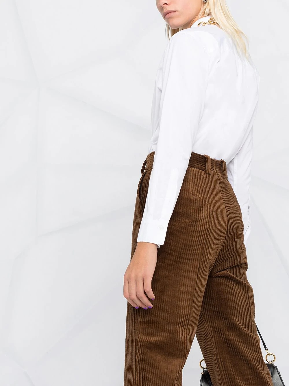 high-rise corduroy flared trousers - 3