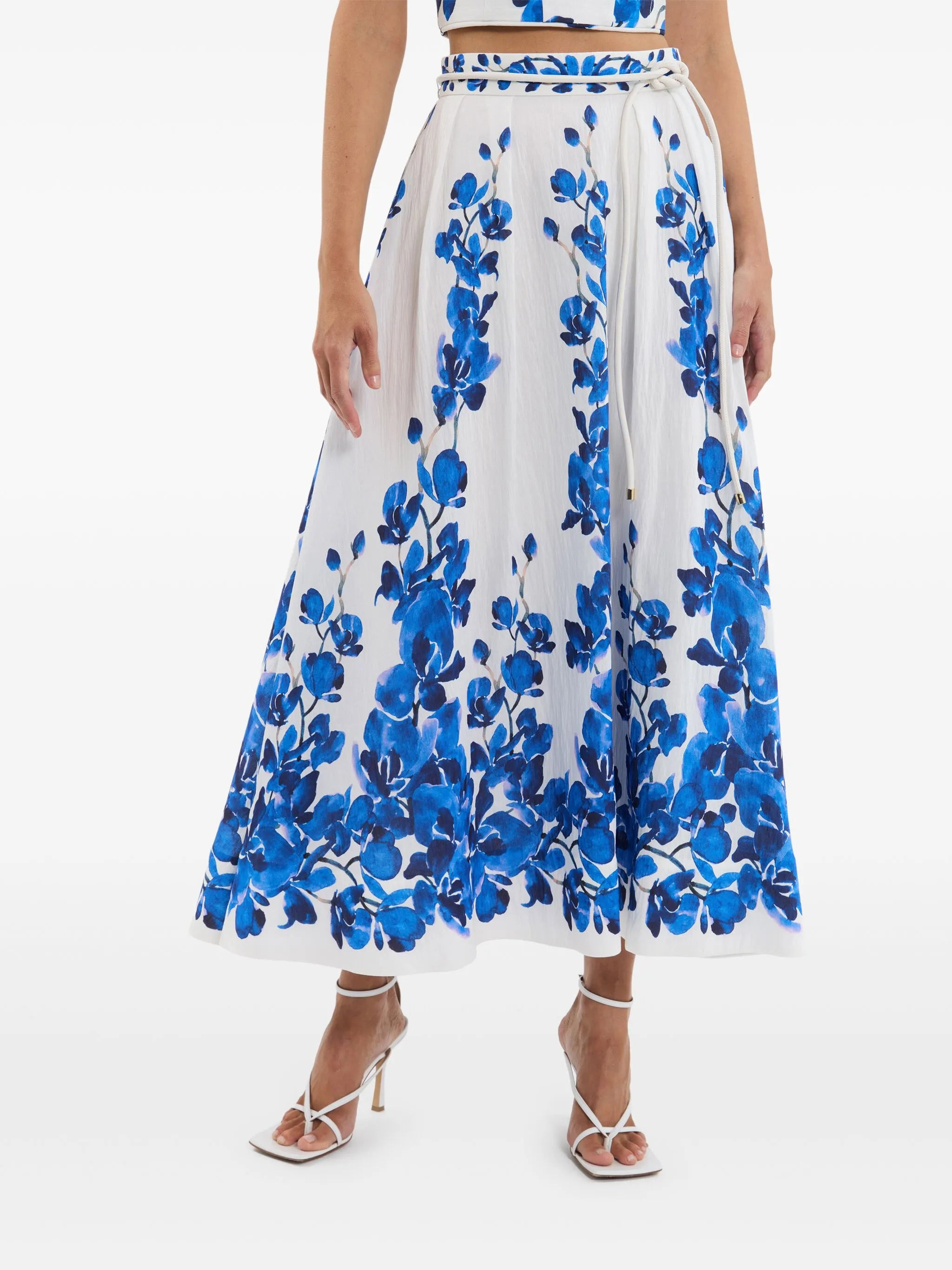 floral-motif midi skirt - 5