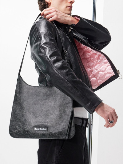 Acne Studios Platt cracked-leather shoulder bag outlook