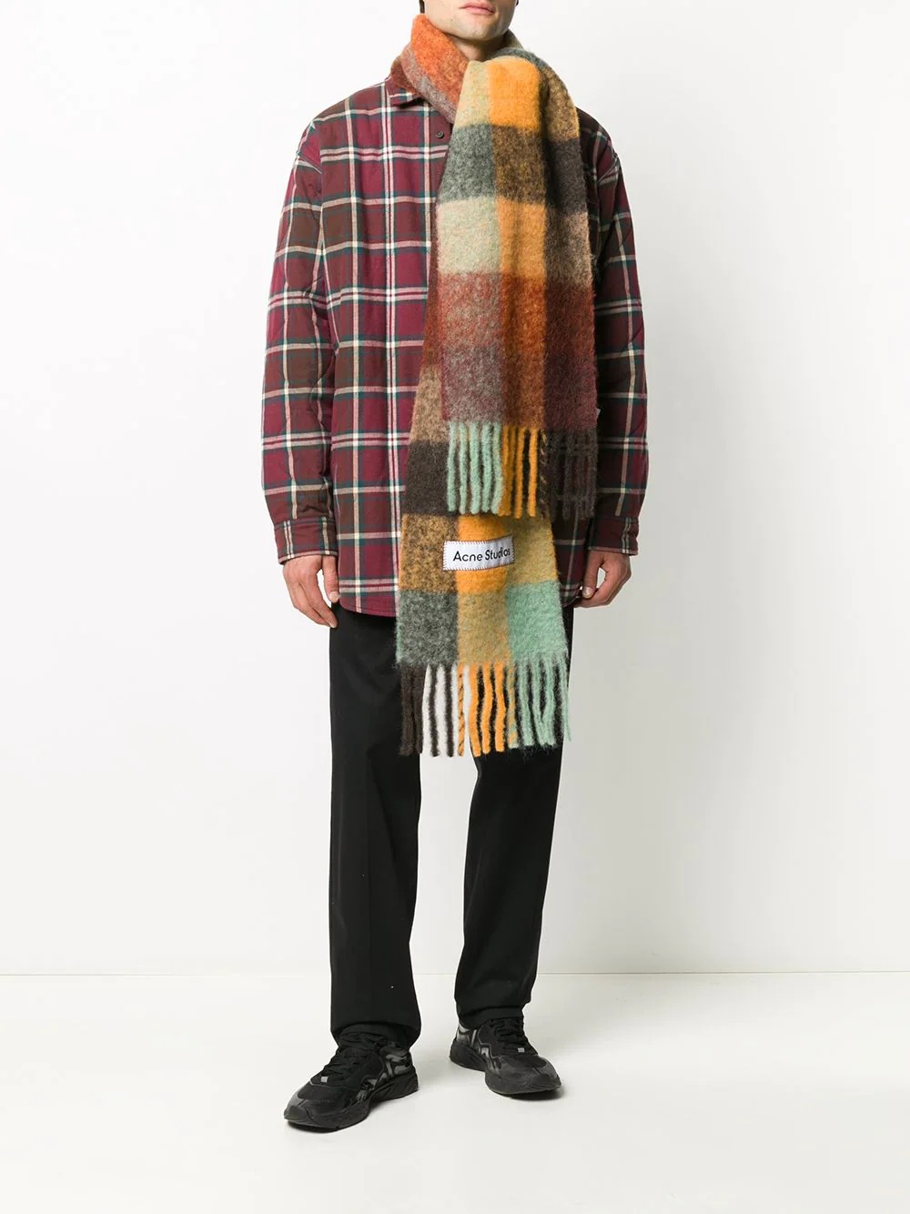 multi check scarf - 2